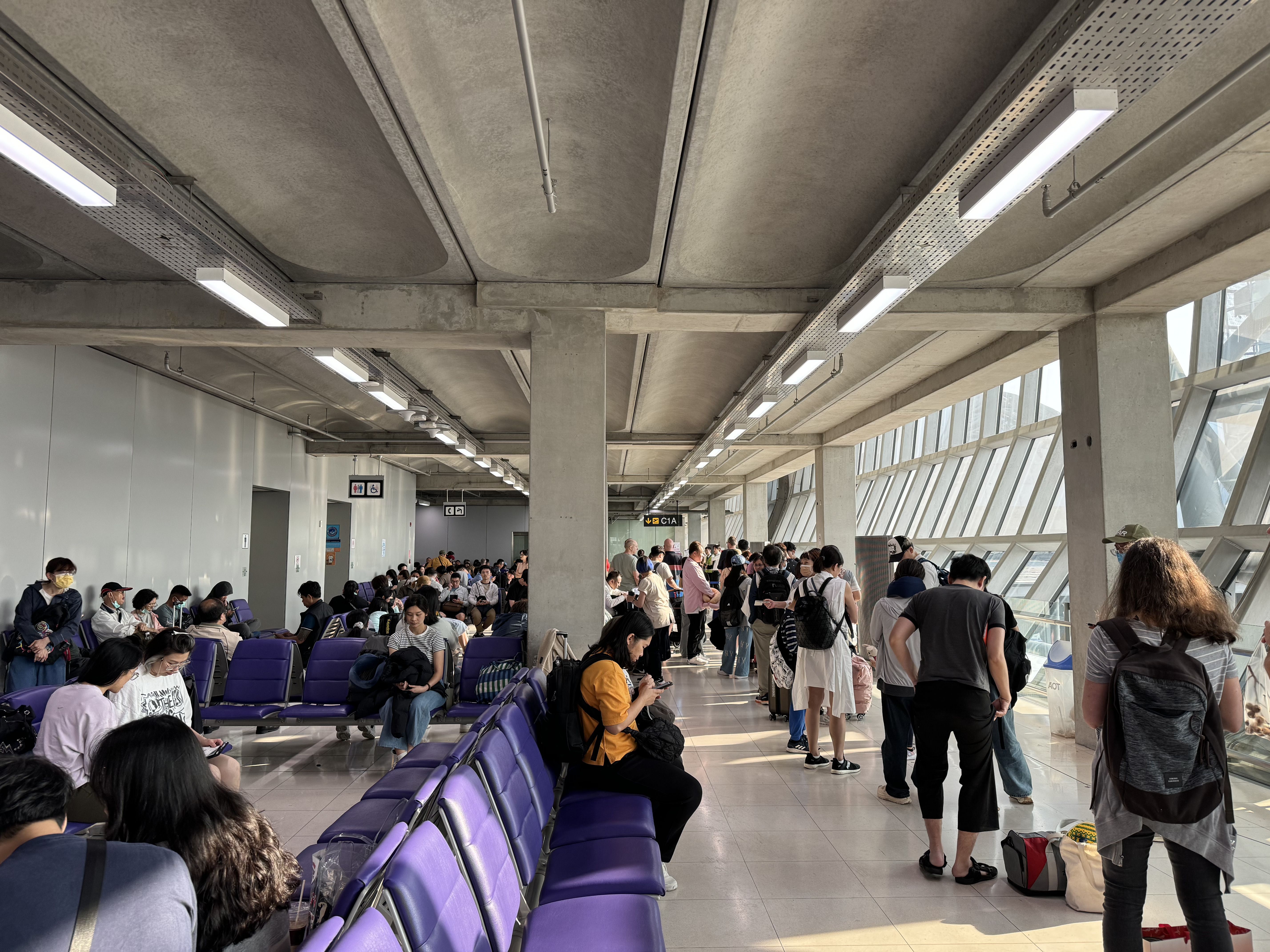A departure lounge area at Bangkok Airport.