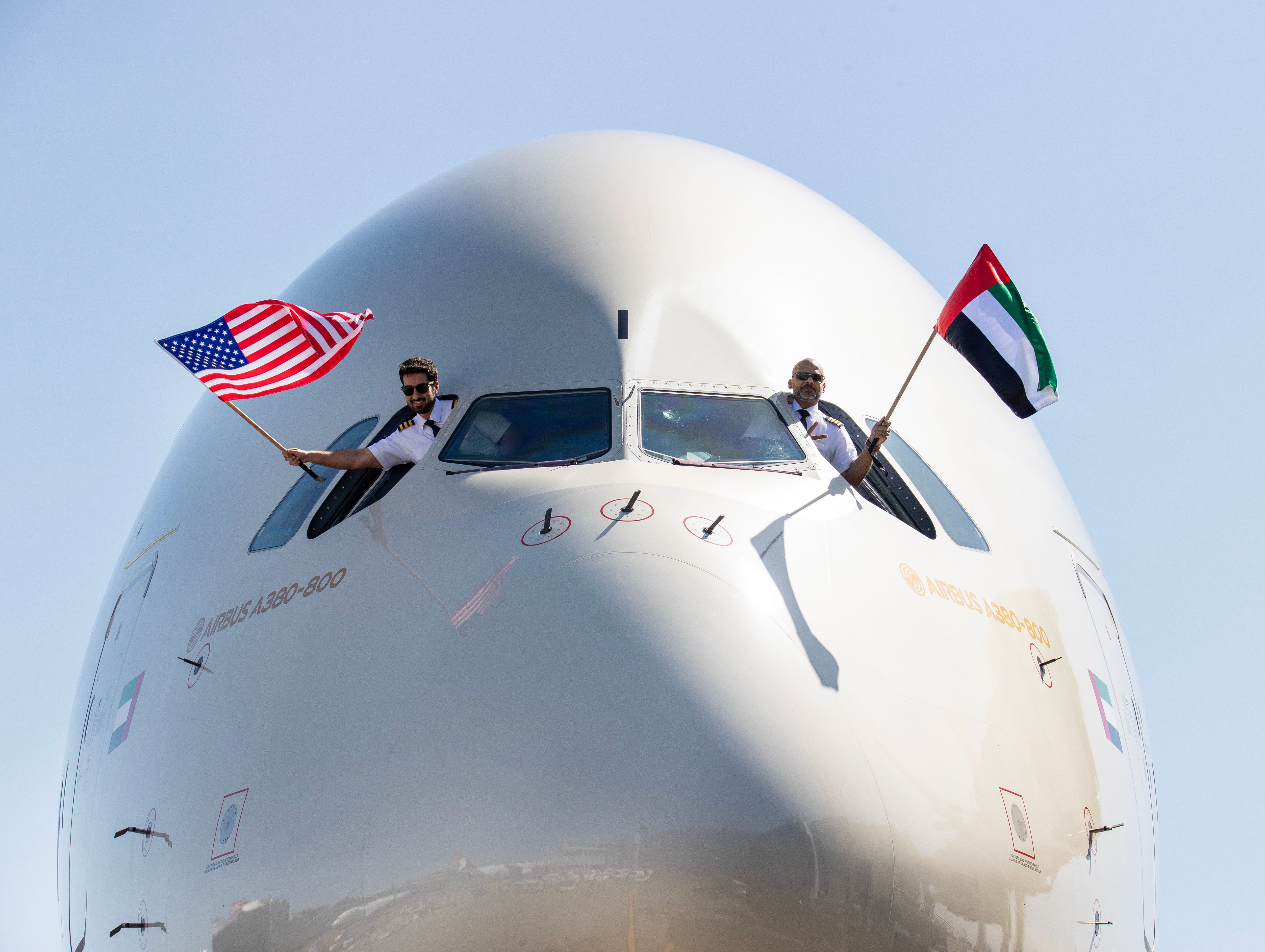 JFK Etihad A380 Flags