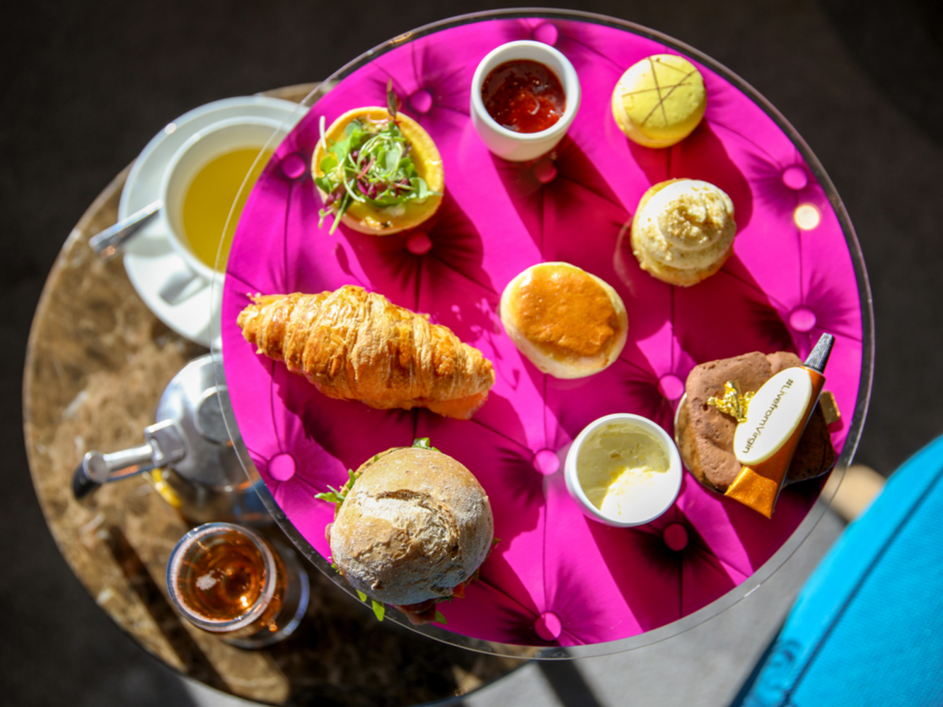 Several snacks and drinks offered at the Virgin Atlantic Clubhouse Lounge at OR Tambo Airport.