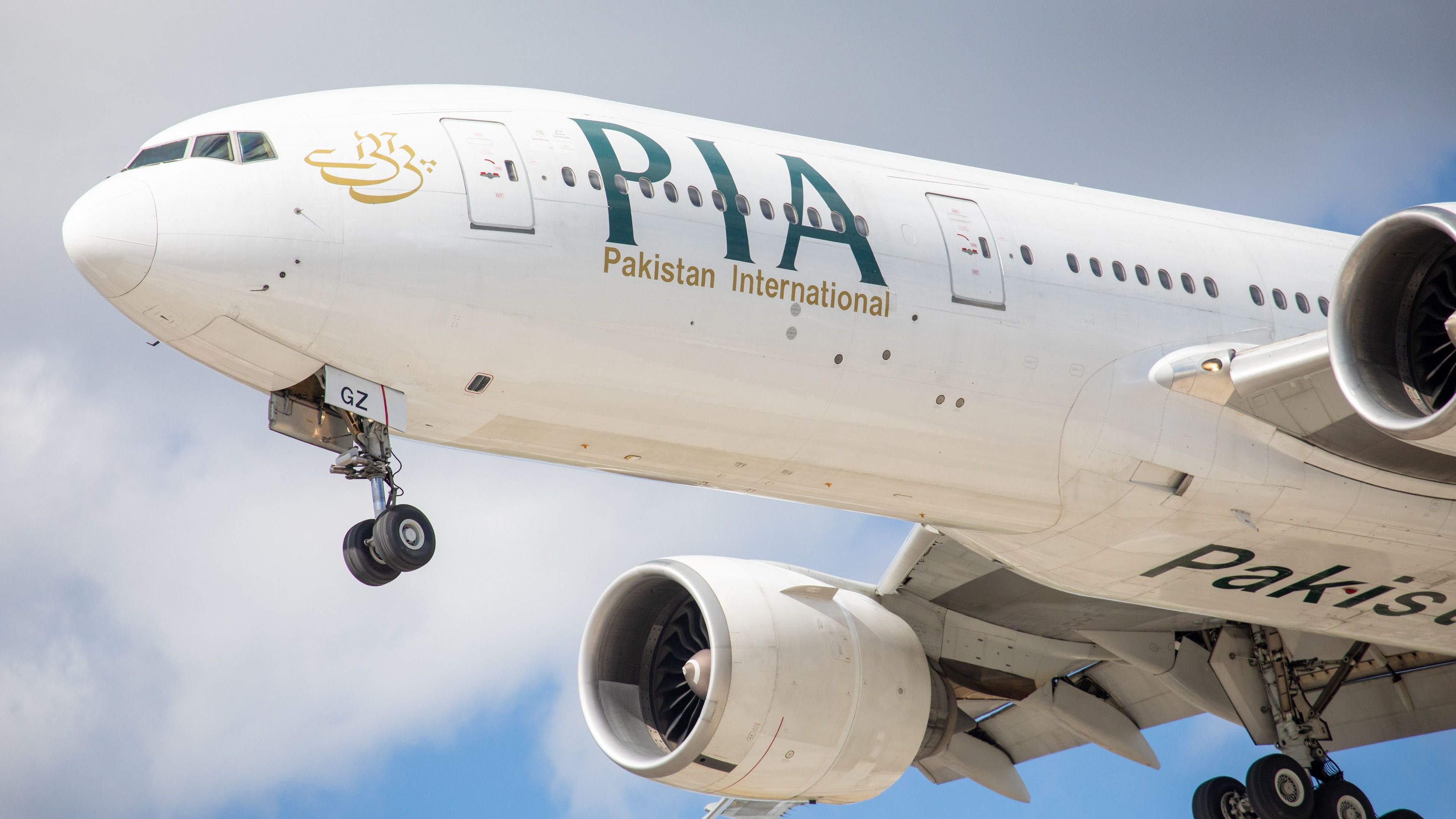 Pakistan International Airlines Boeing 777 landing at Toronto Pearson International Airport YYZ shutterstock_1808965060