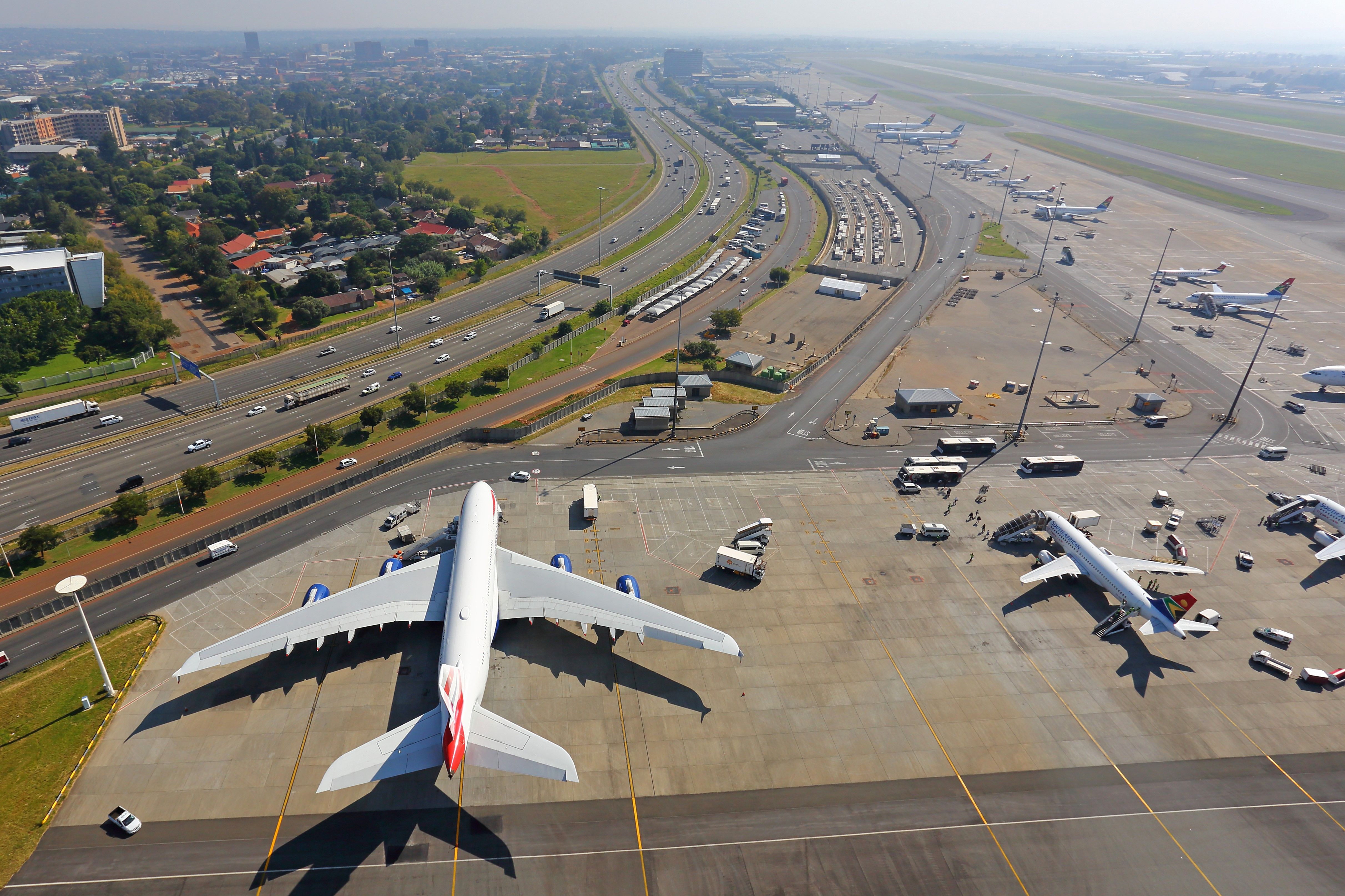 Airbus A380 parked at Johannesburg OR Tambo