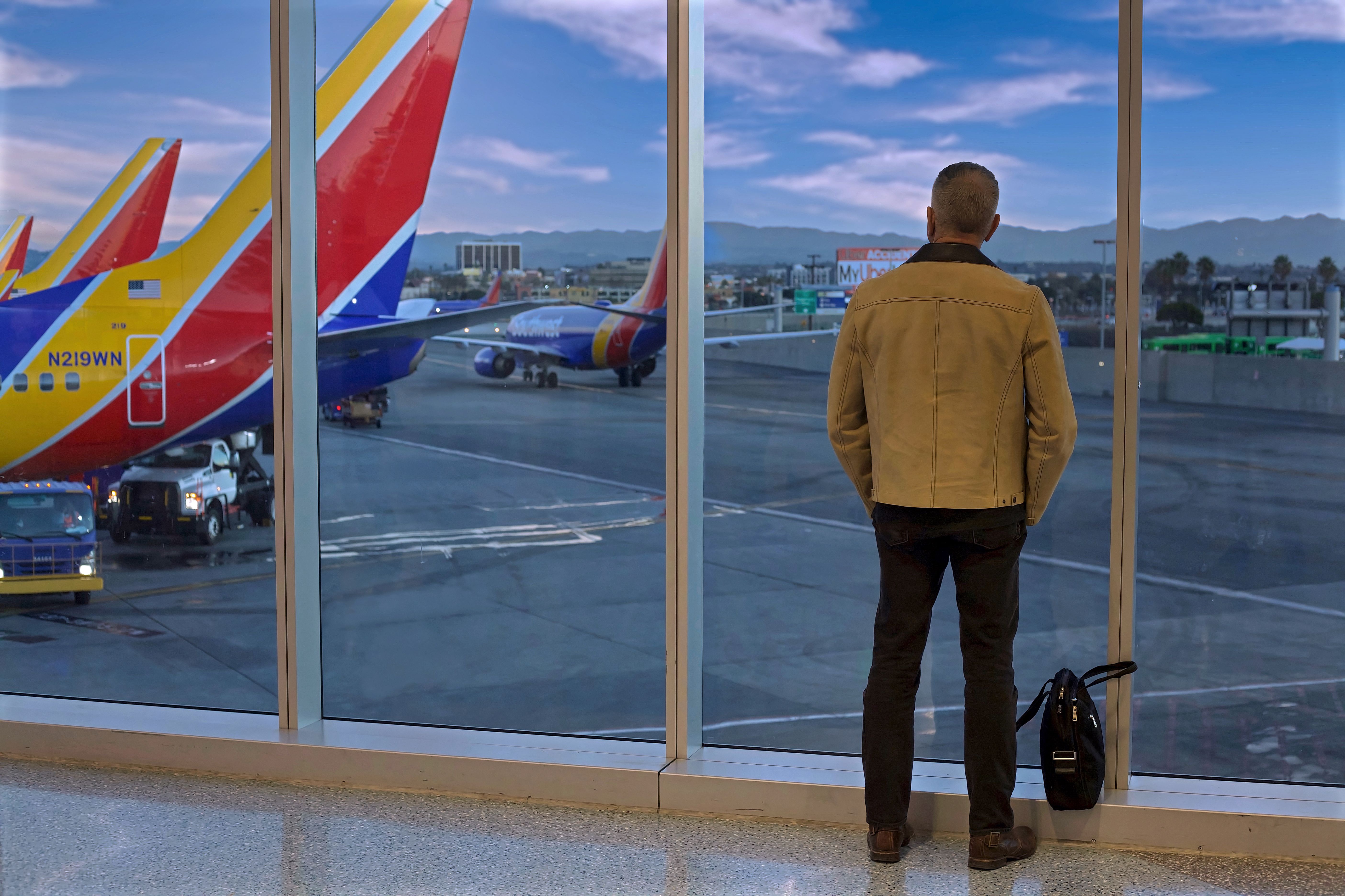 southwest airlines passenger waiting to board