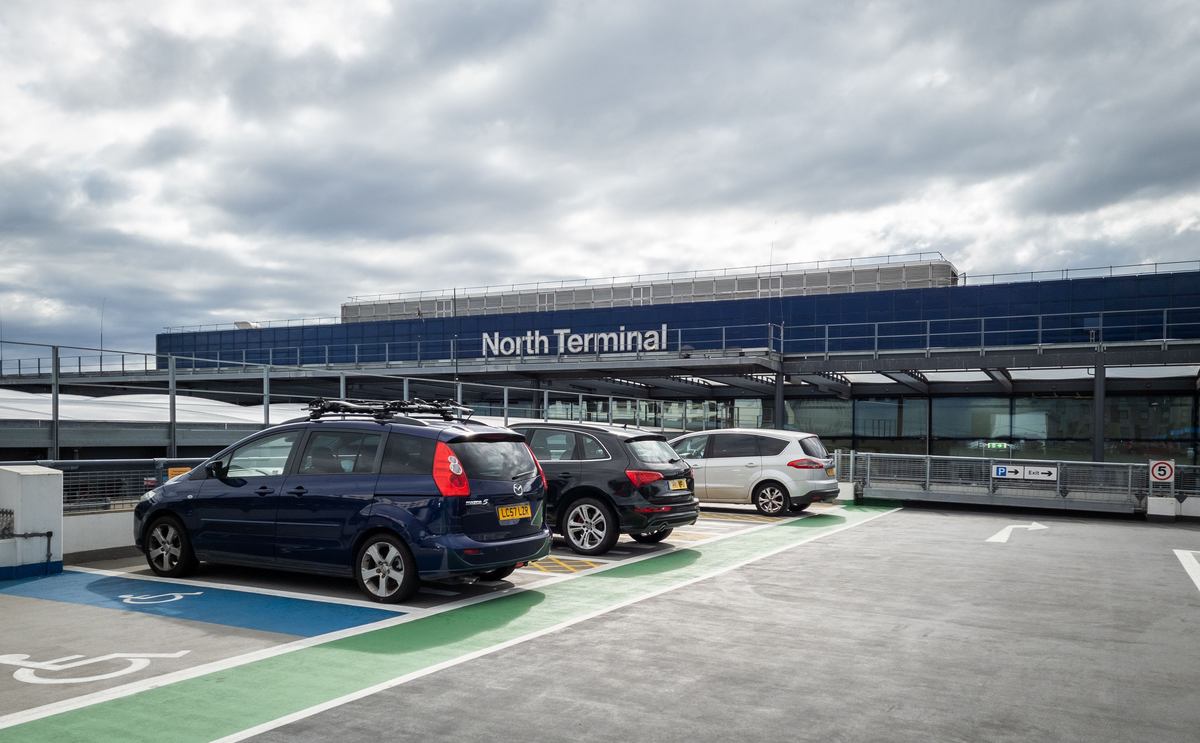 Cars parked near the North Terminal of London Gatwick airport.