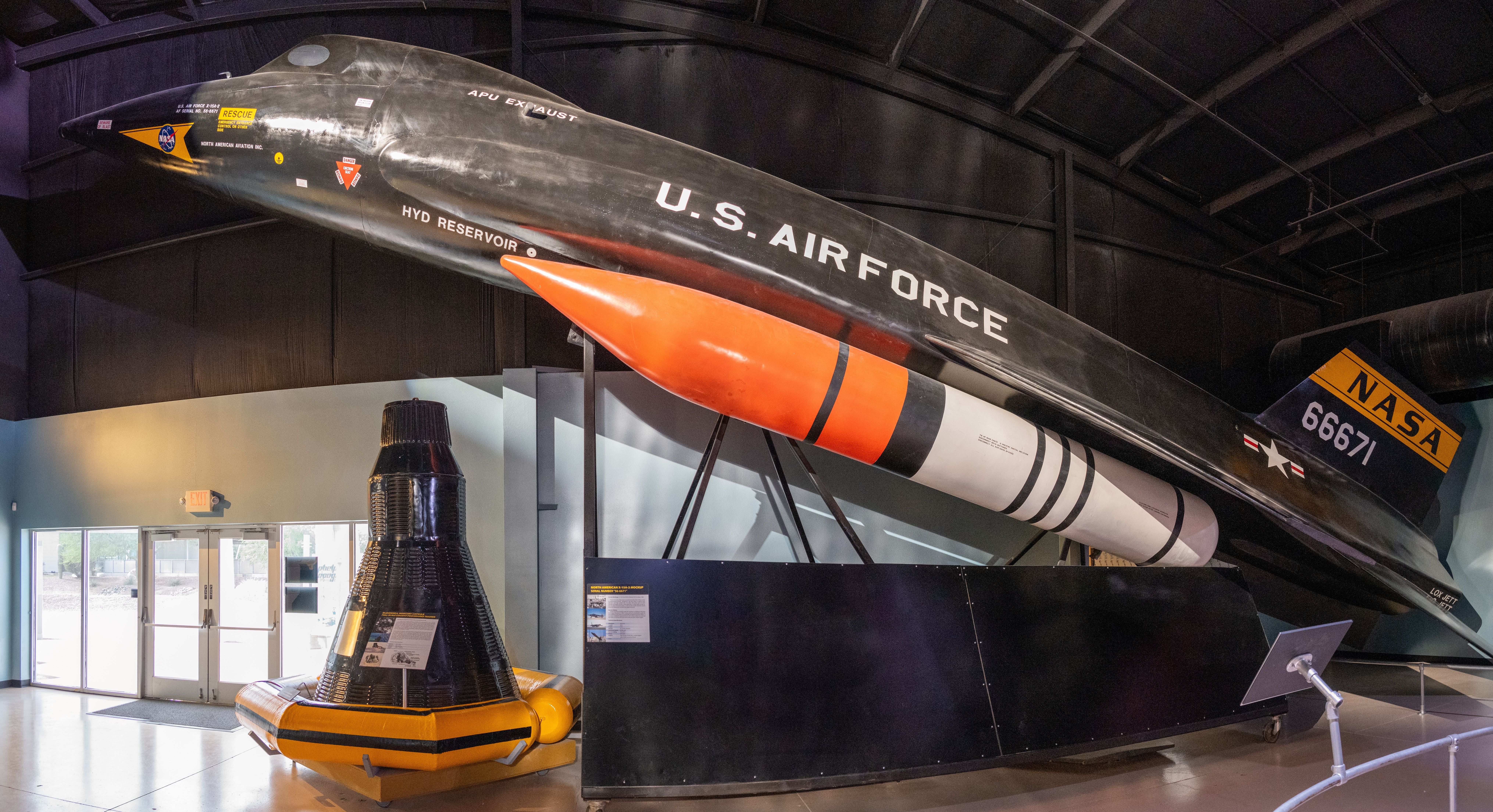 A North American X-15 on display at the Pima Air and Space Museum.