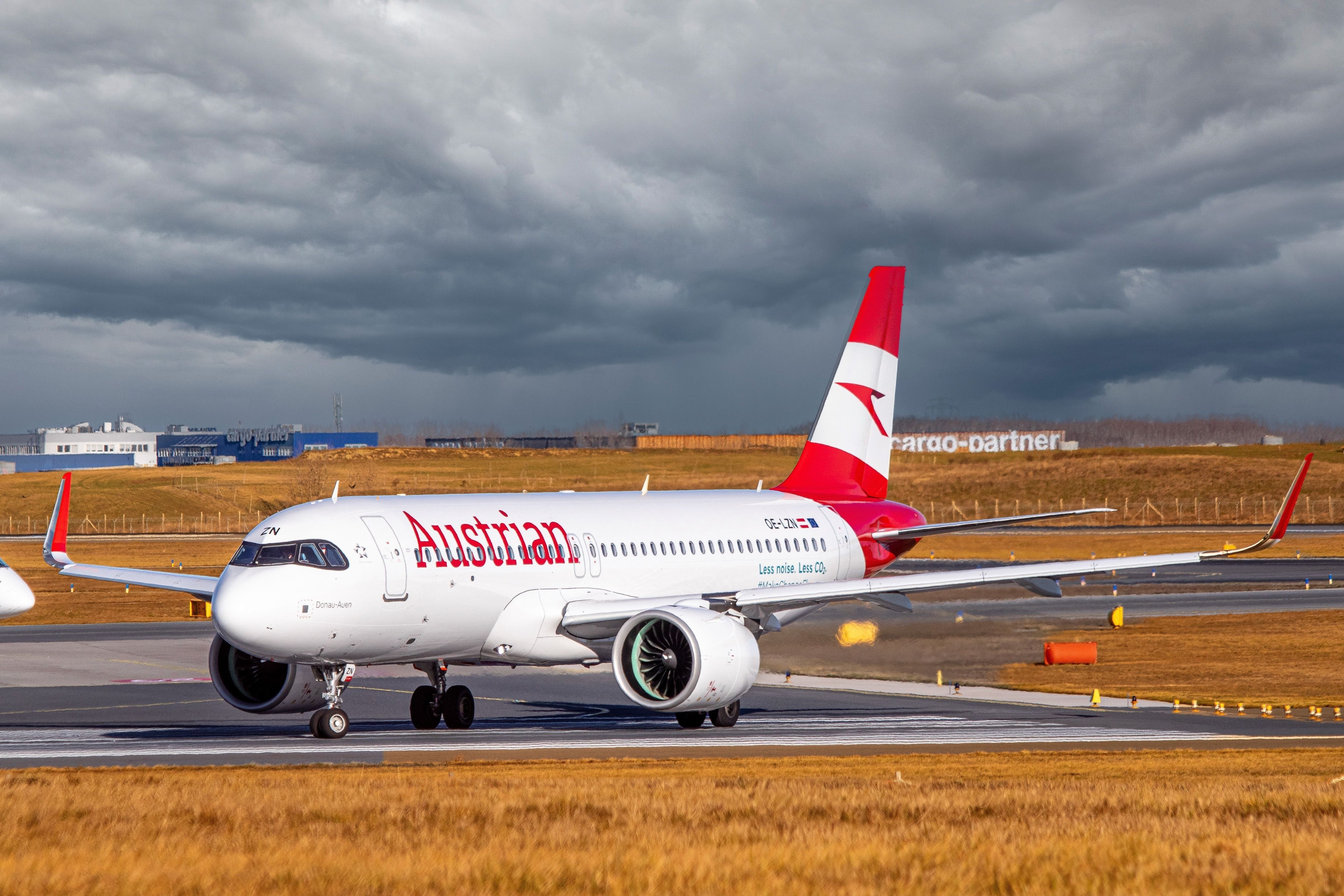 Austrian Airlines Airbus A320neo at Vienna International Airport.