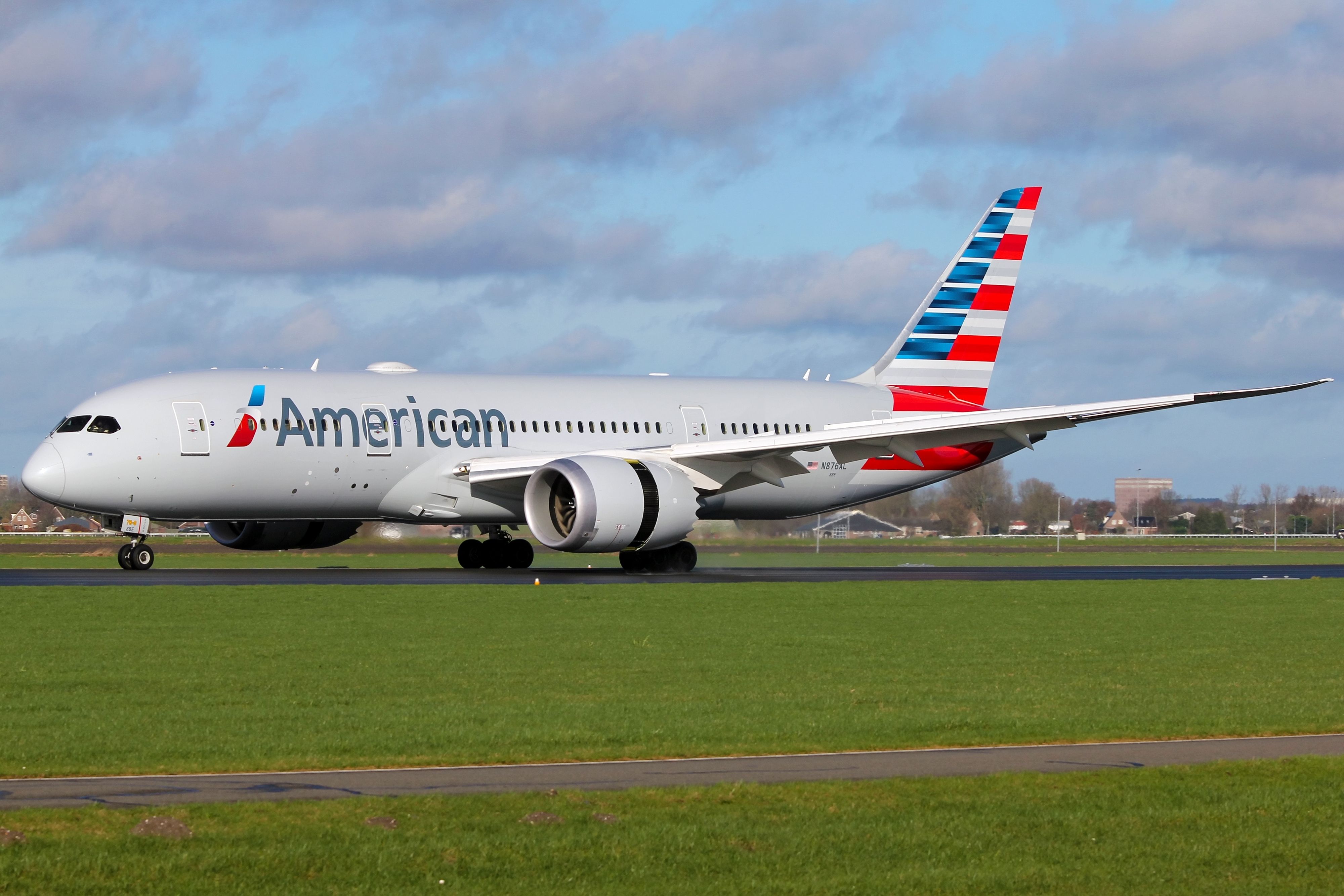 American Airlines Boeing 787-8 Dreamliner in Amsterdam.