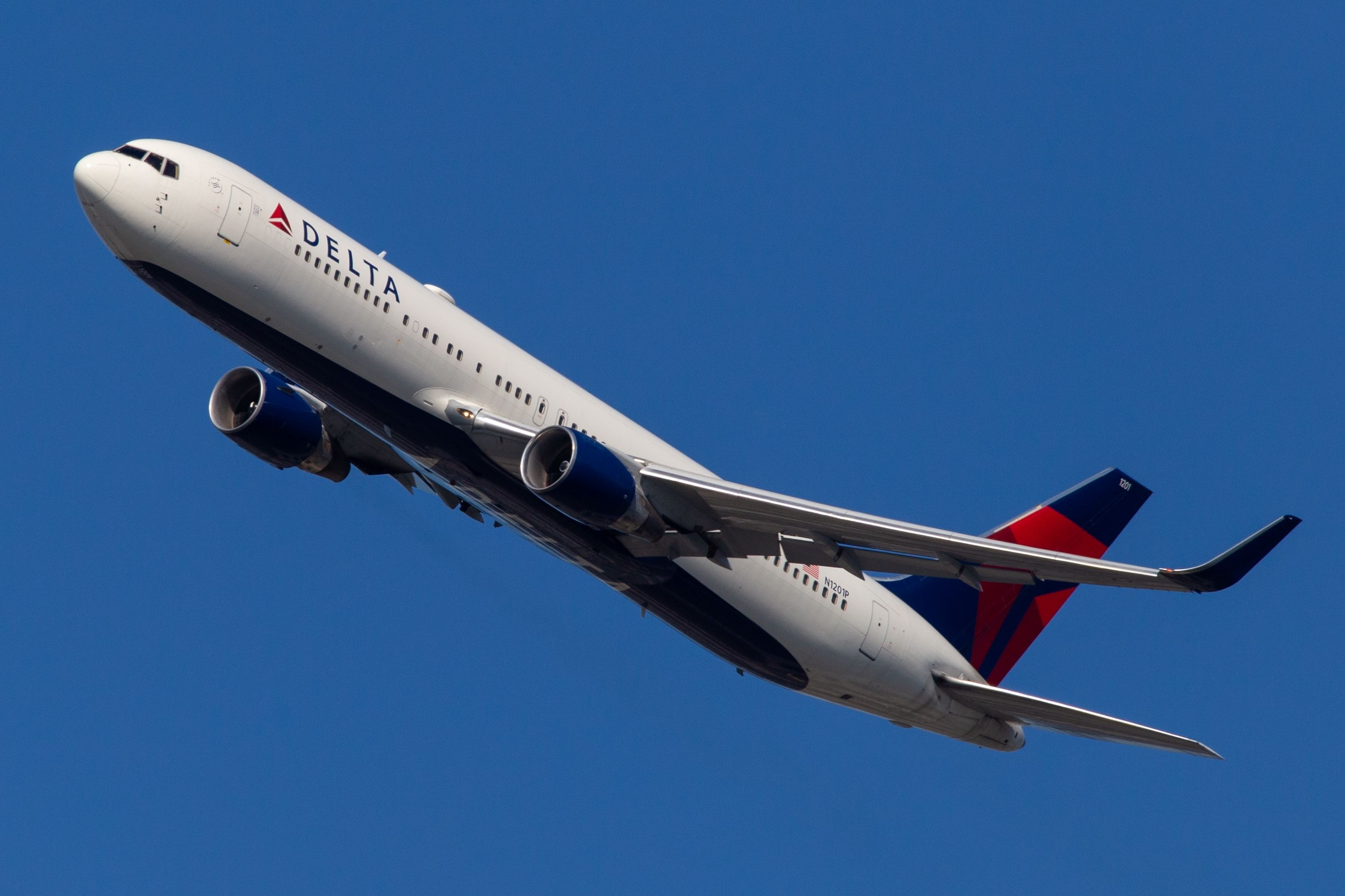 Delta Air Lines Boeing 767-300ER taking off from John F. Kennedy International Airport.
