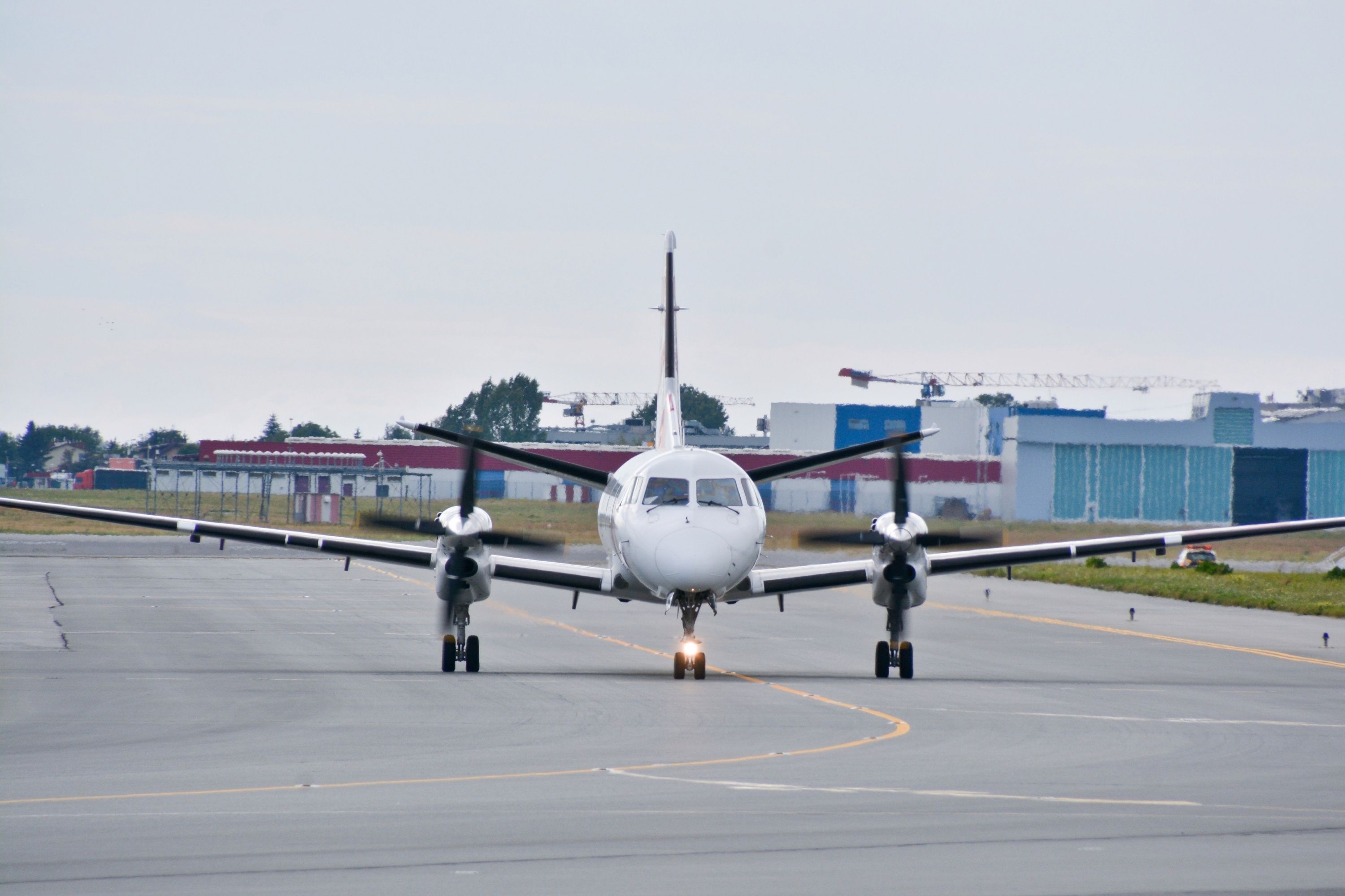 A Saab 340 on an airport apron.