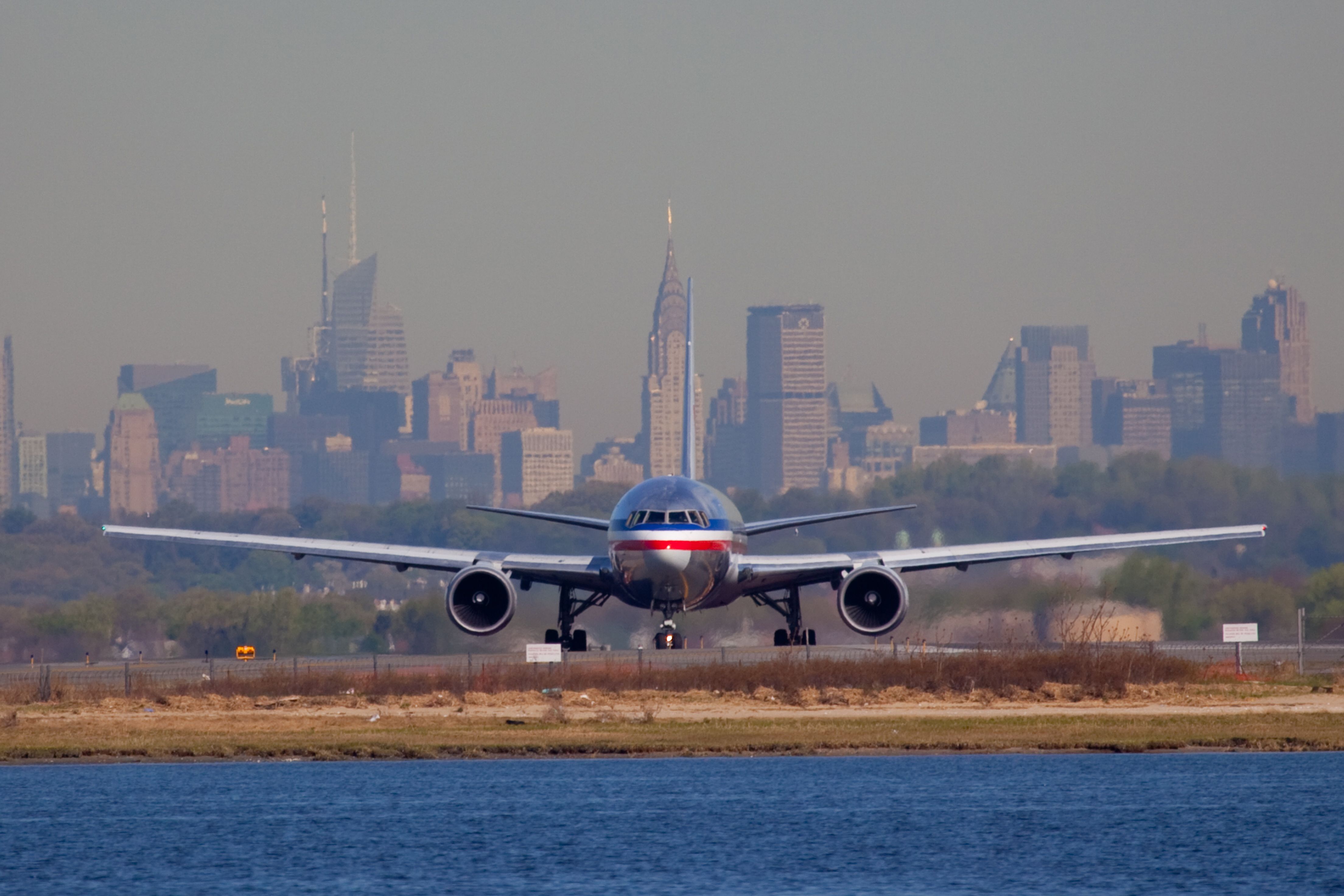 An American Airlines Boeing 767 Lining up on JFK Runway in New York, USA