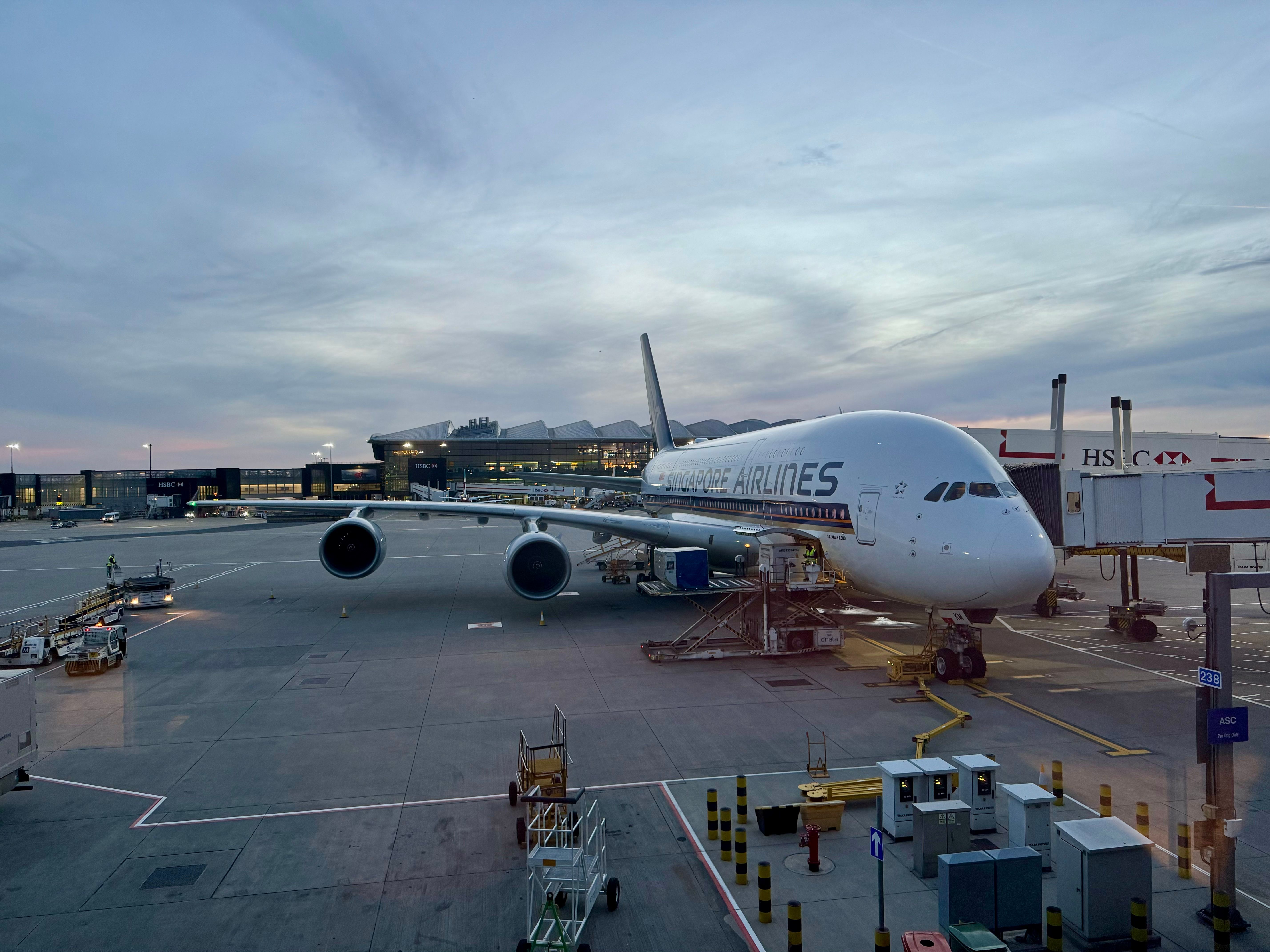 Singapore Airlines Airbus A380 at London Heathrow Airport 