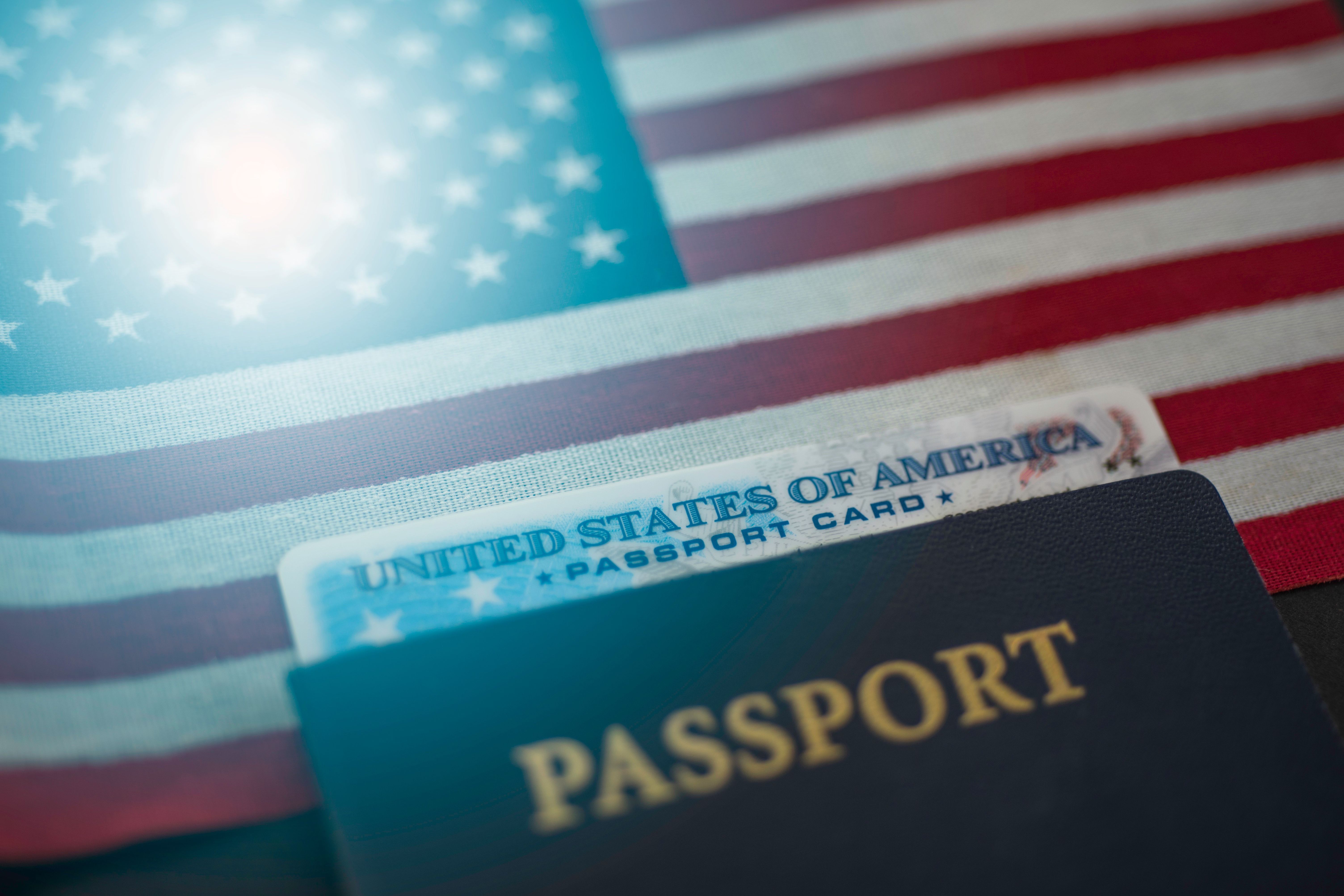 Us passport card and passport