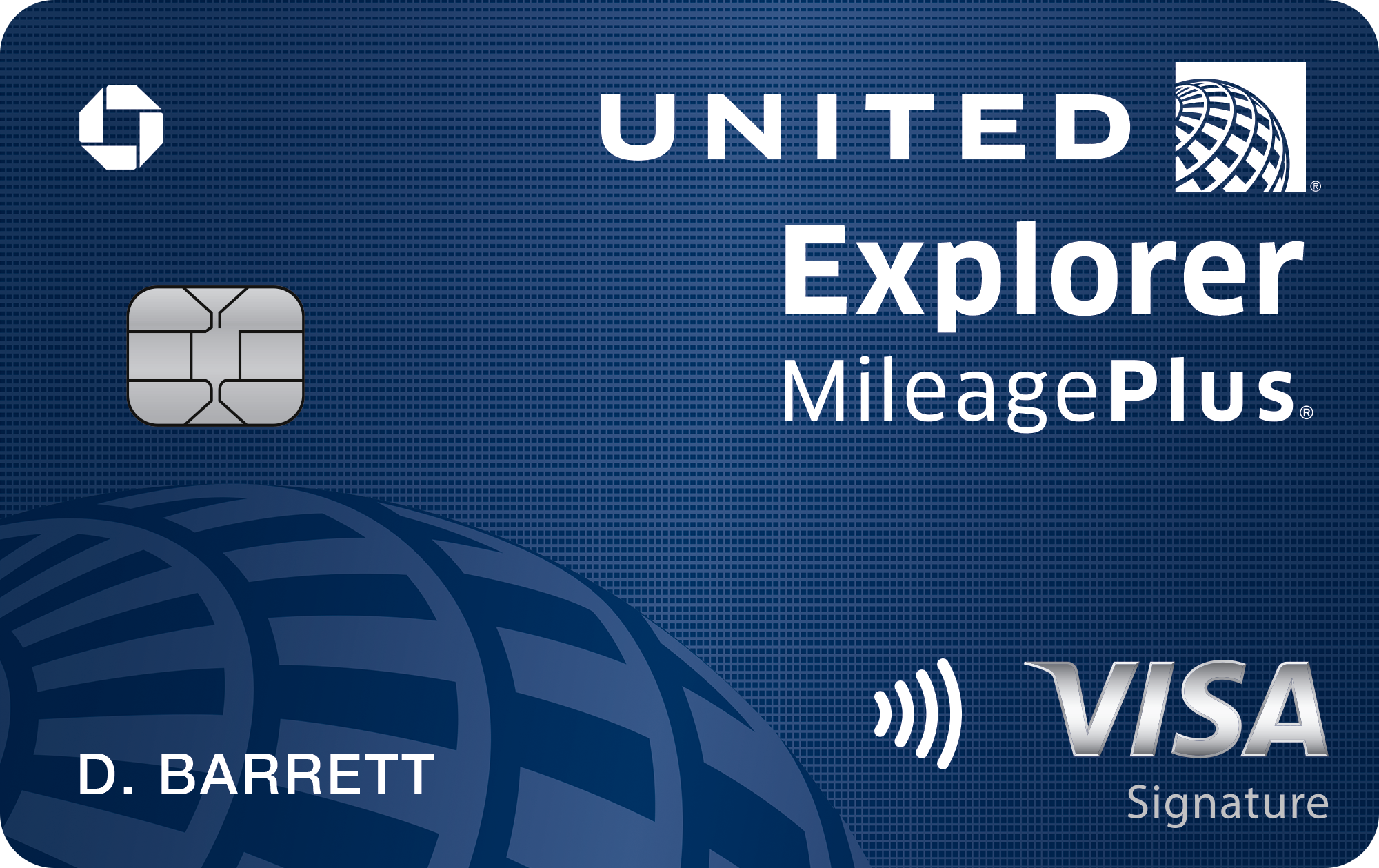 A United Airlines MileagePlus Explorer Card.