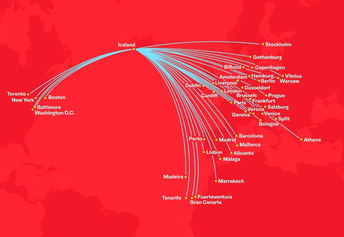 A world map showing all Fly Play Routes.