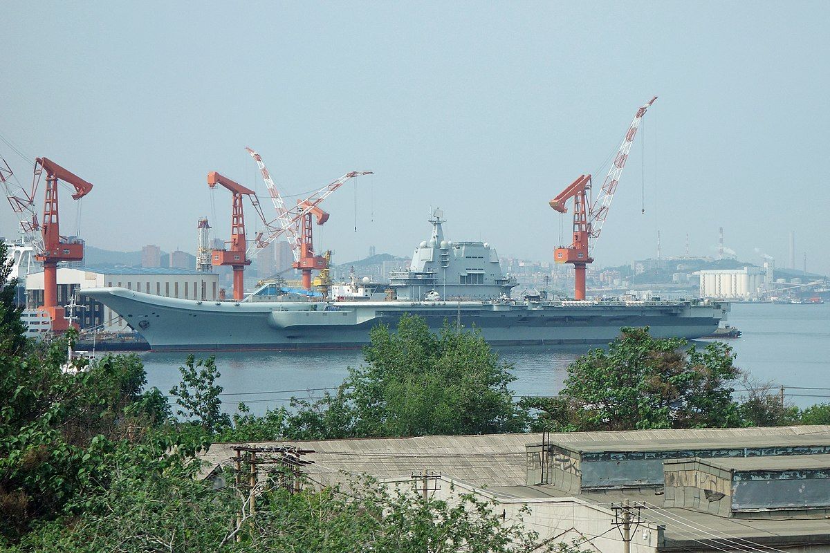 Chinese Aircraft Carrier in port