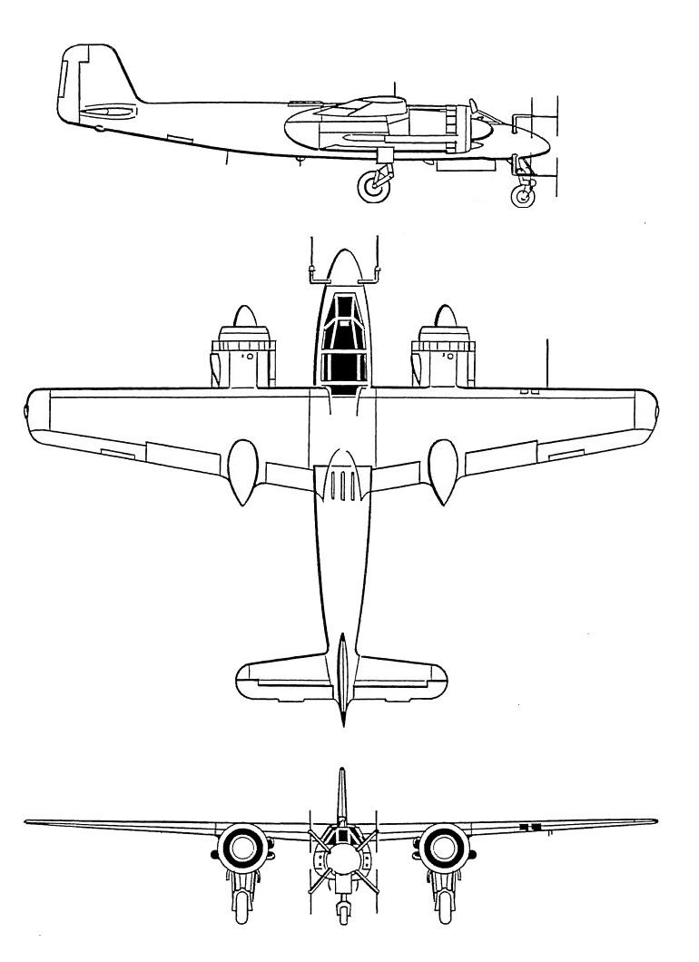 Blueprints-Diagrams of Focke-Wulf_Ta_154_II