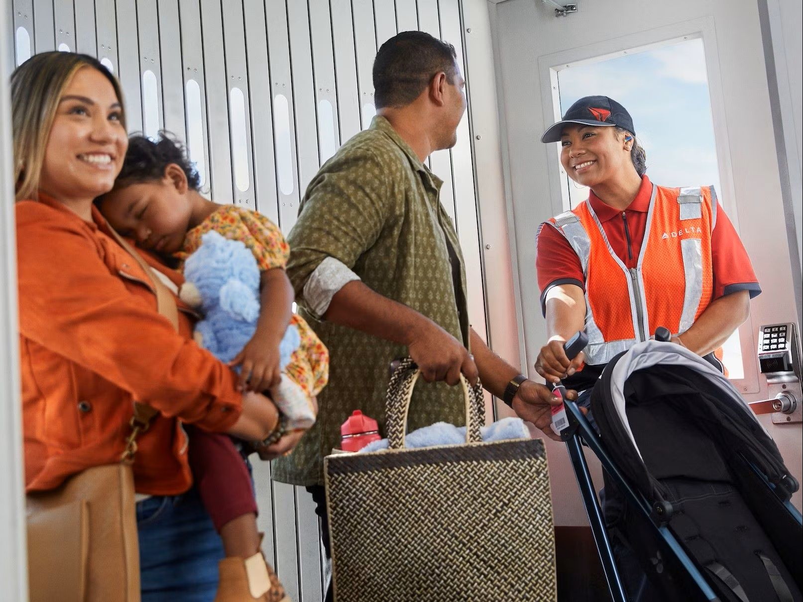 Delta employee helping at the gate