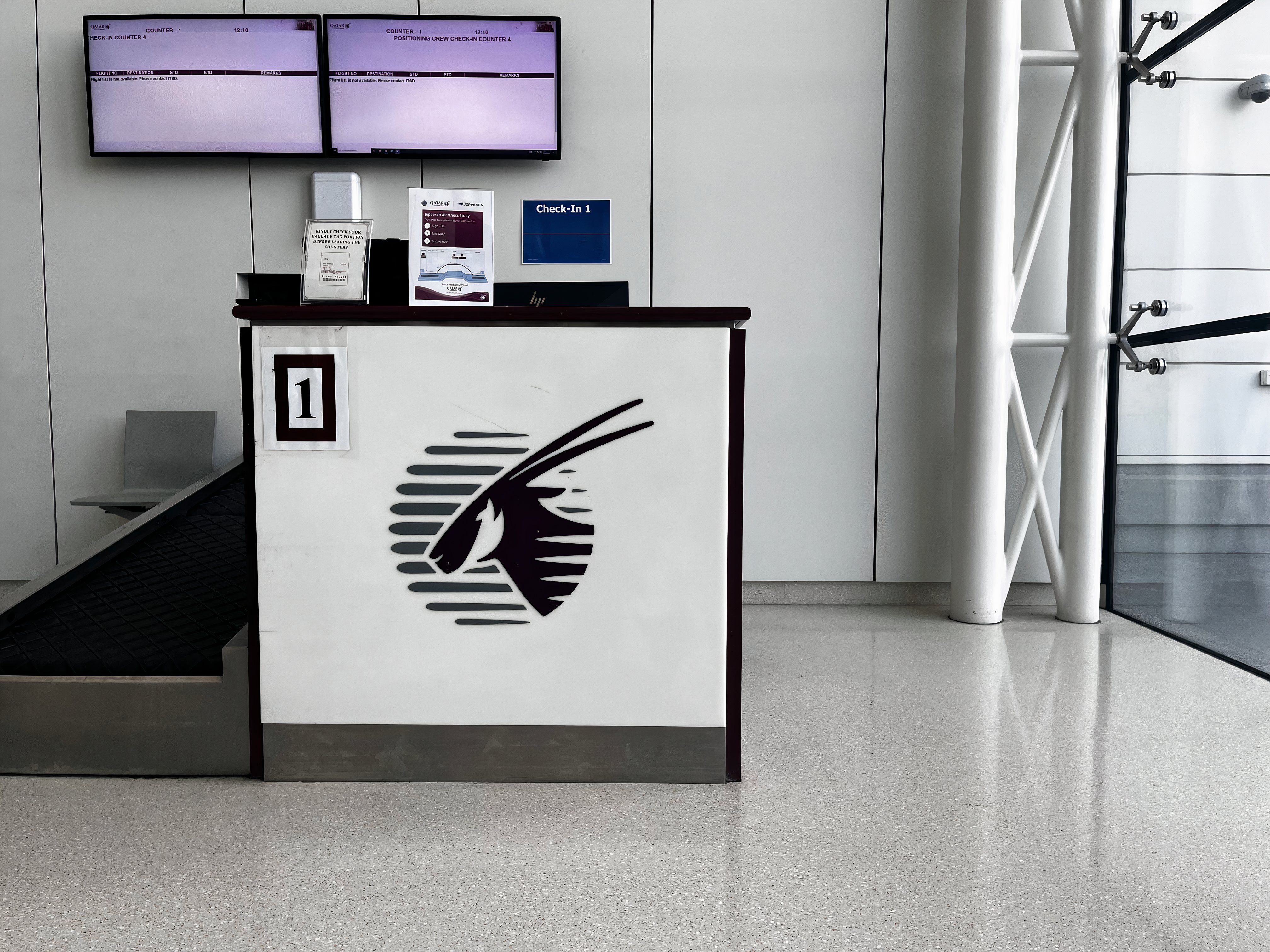 Cabin Crew check-in desk