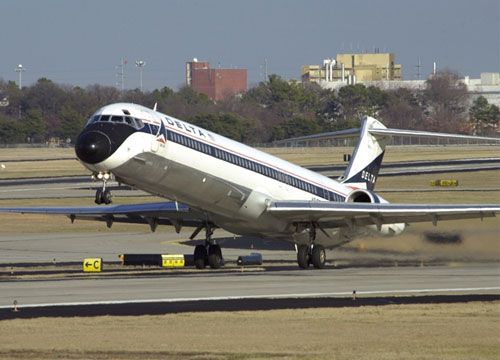 Delta Air Lines McDonnell Douglas MD-88 taking off.