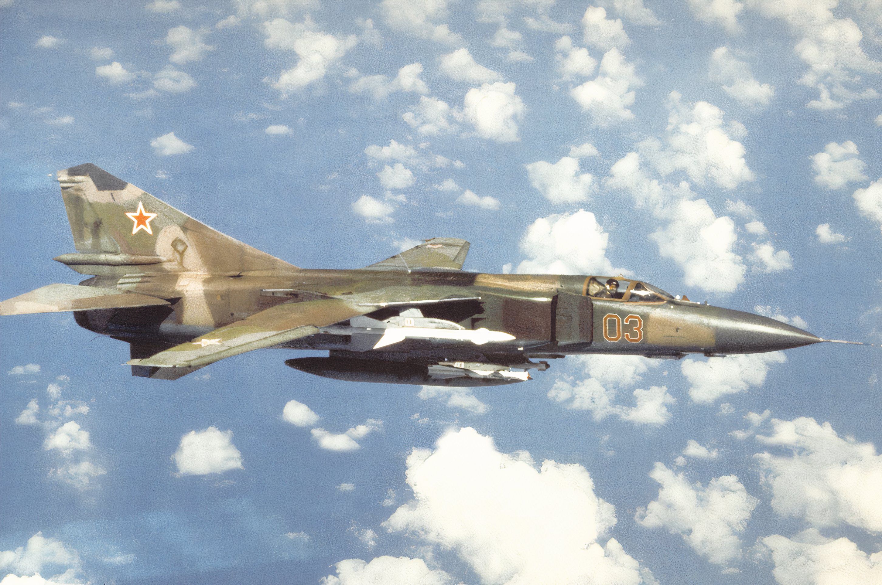  Soviet MiG-23 Flogger aircraft.