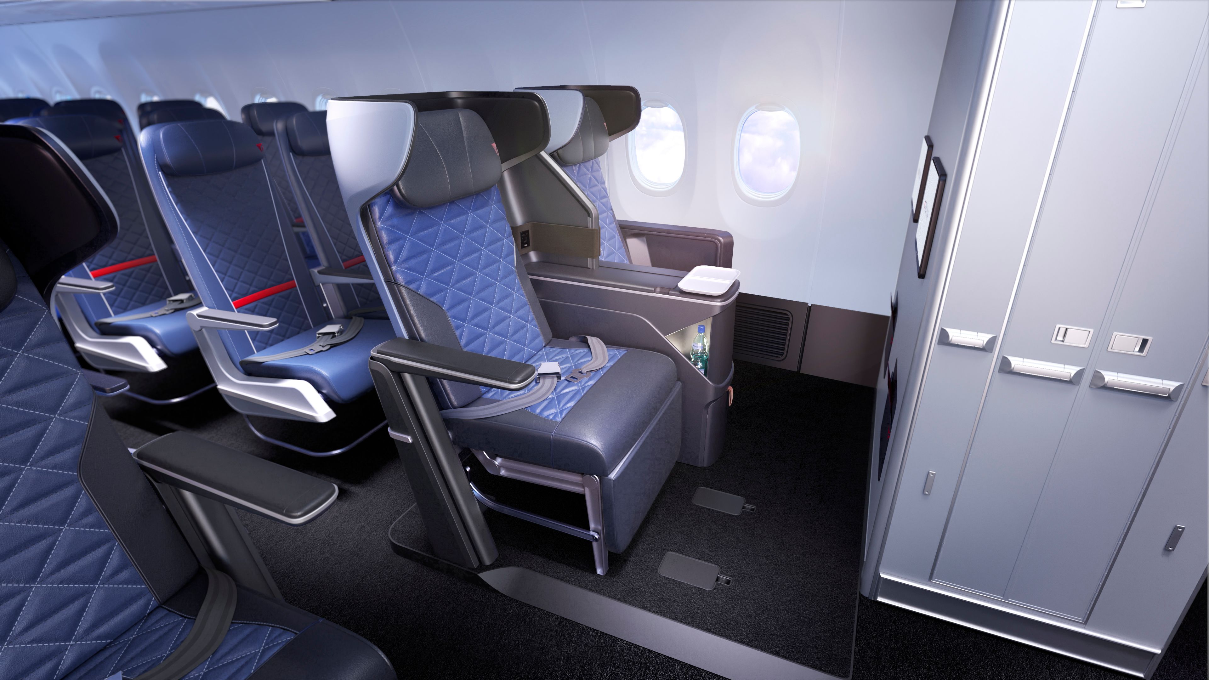 Below: Air for All / Delta Flight Product Business Class Seat