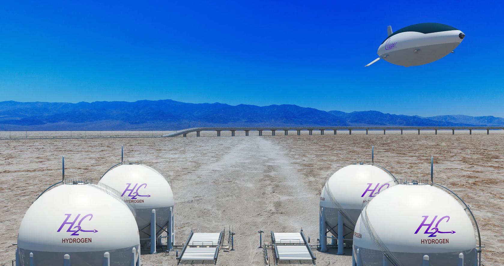 Rendering of H2 Clipper and Hydrogen depot