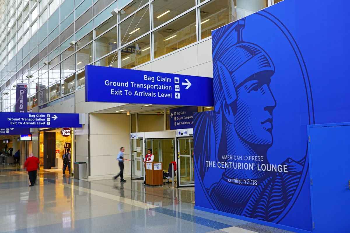 View of the American Express Centurion Lounge at the Dallas/Fort Worth International Airport