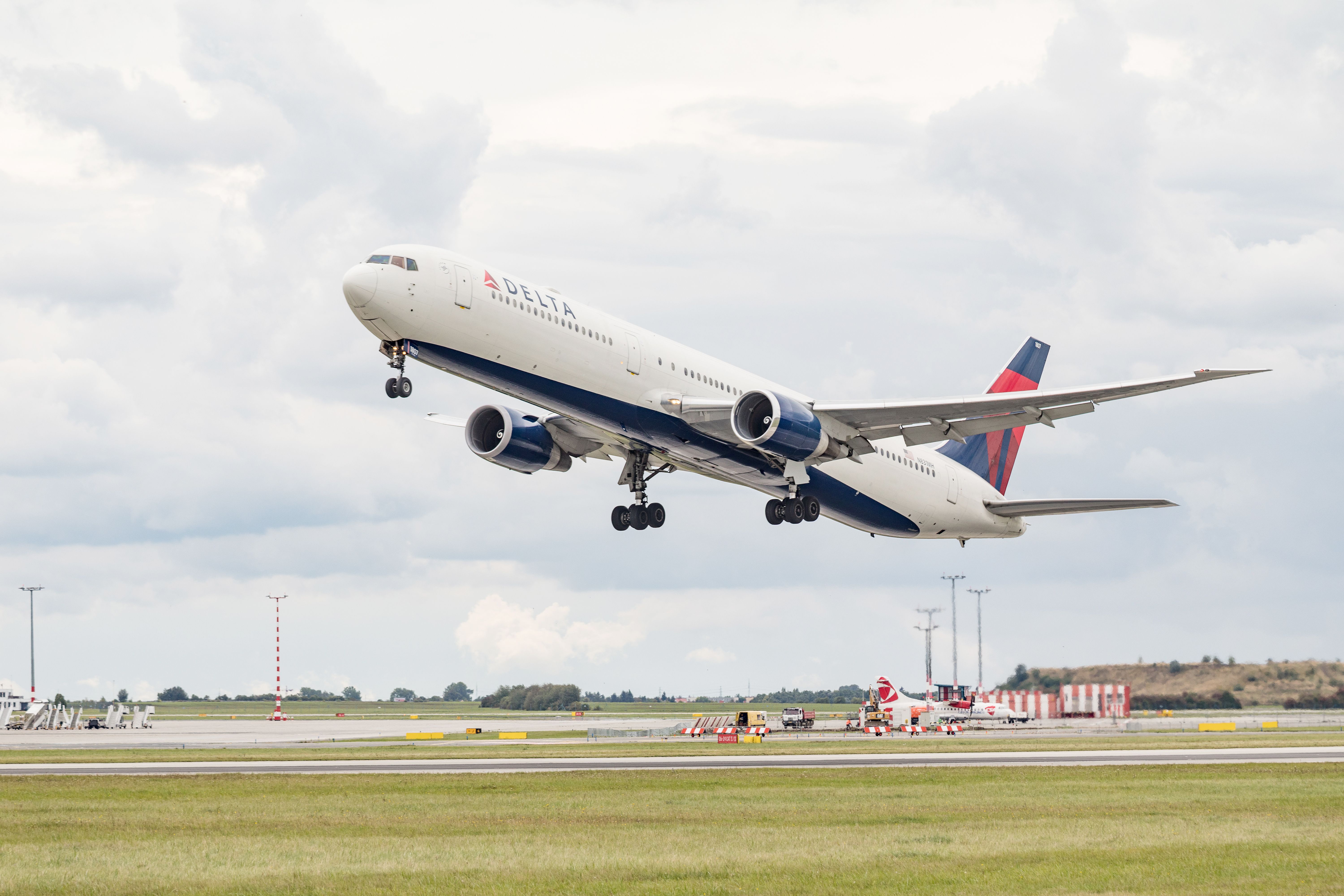 Delta Air Lines Boeing 767-400ER taking off.