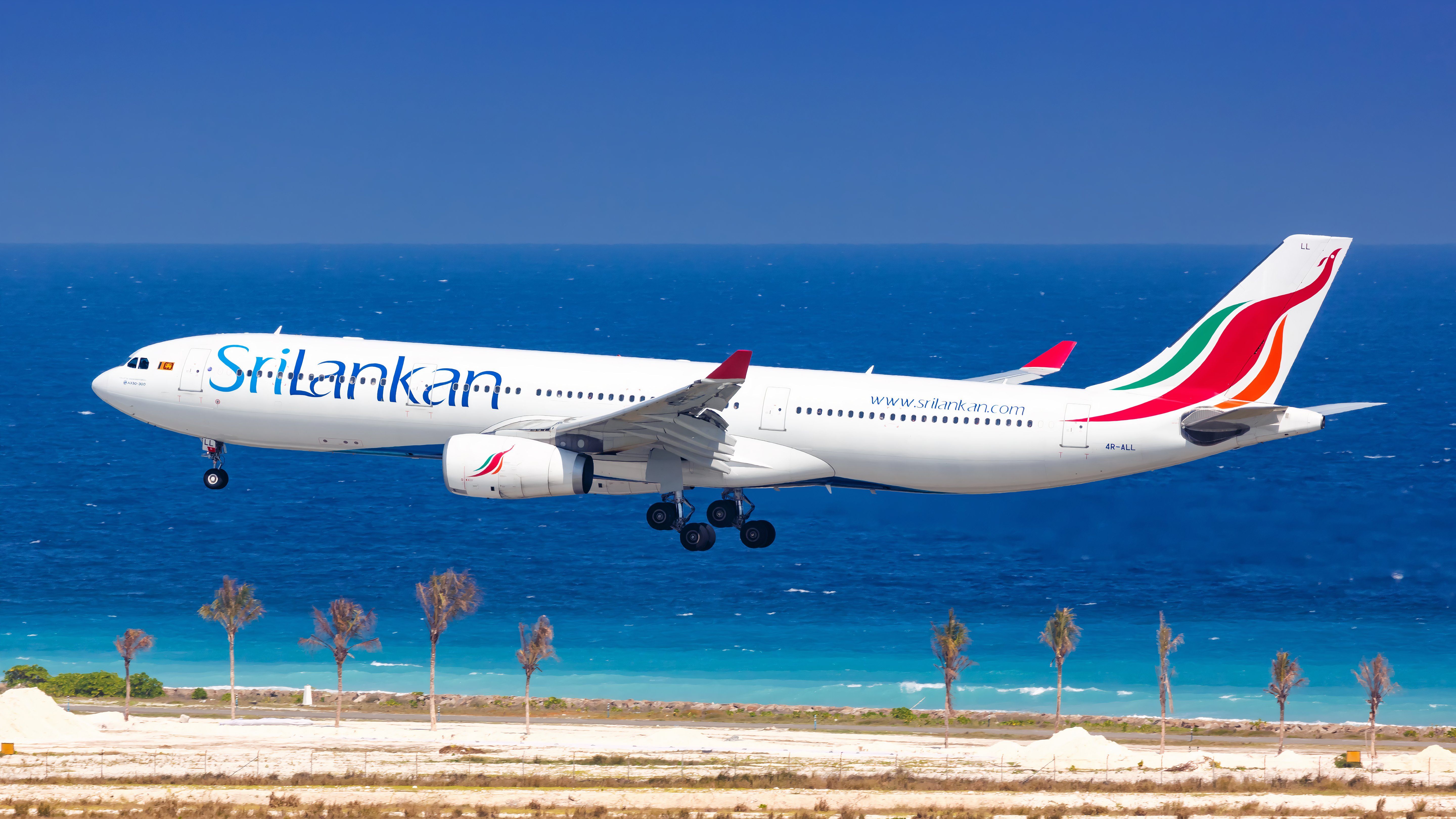 SriLankan Airbus A330 airplane at Male airport (MLE)