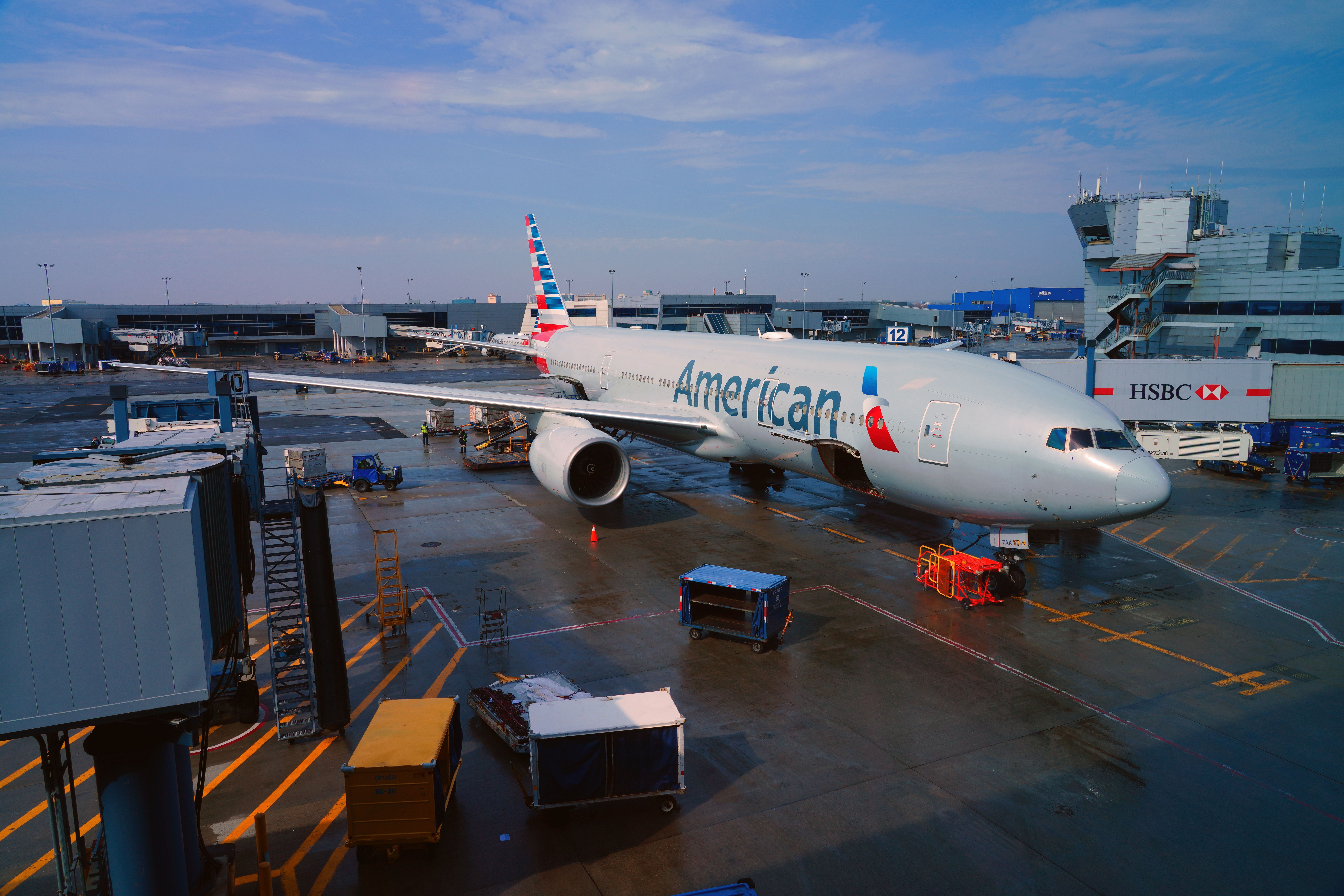 American Airlines Boeing 777 Parked At The Gate