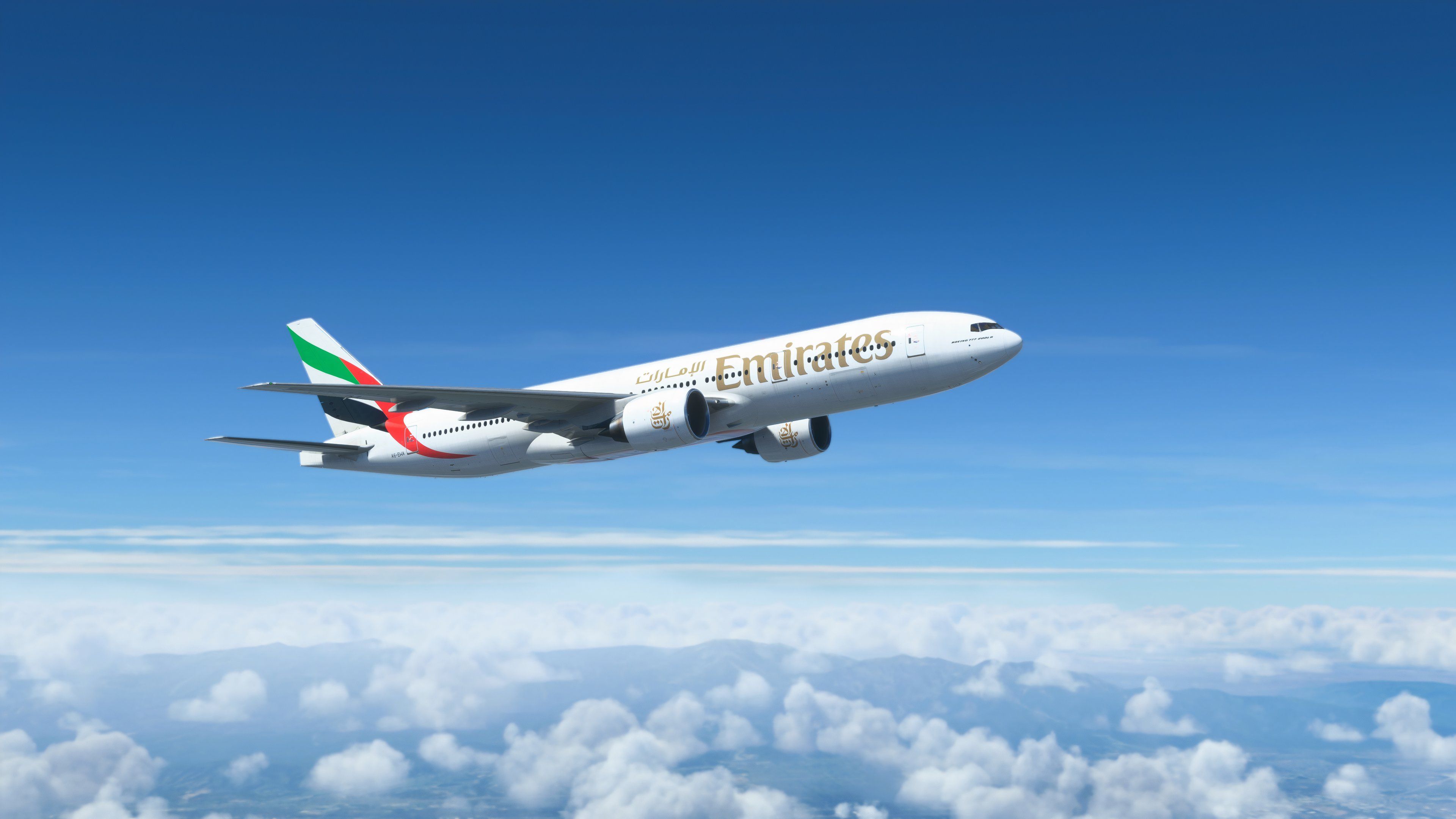 Boeing 777 Emirates flying, 5 May, 2022, Sao Paulo, Brazil