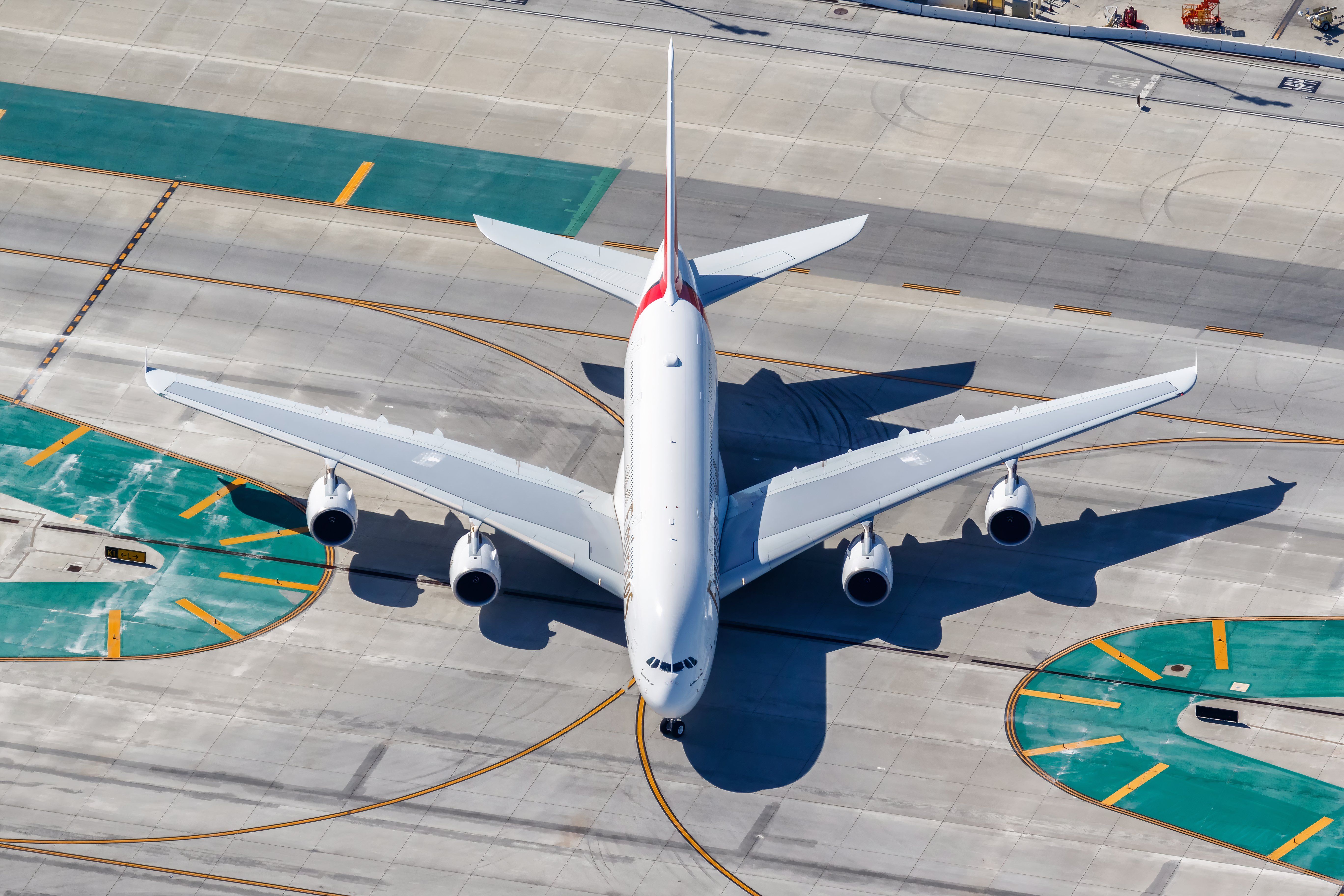 An Airbus A380 taxiing