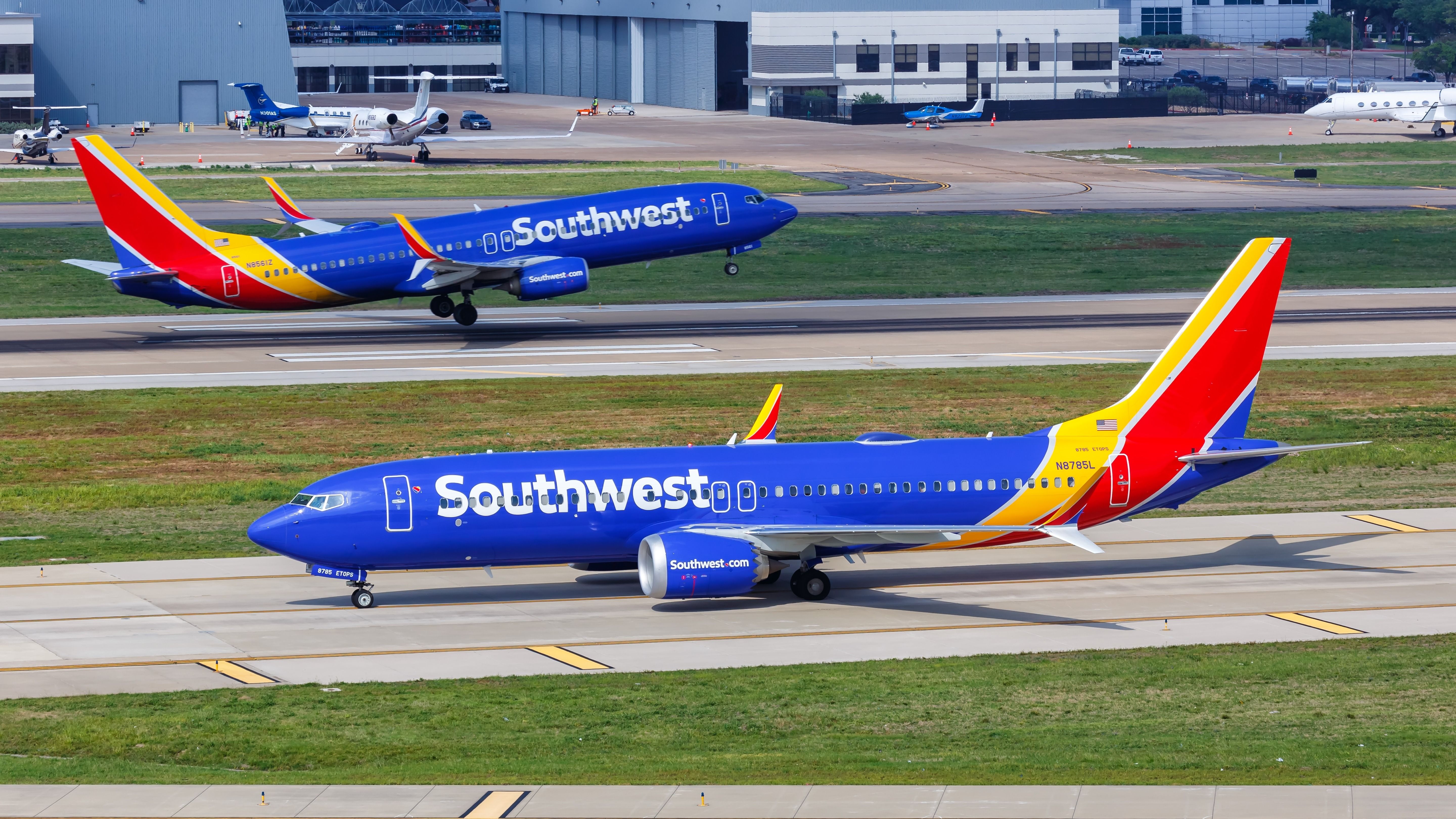 Two Southwest Airlines aircraft