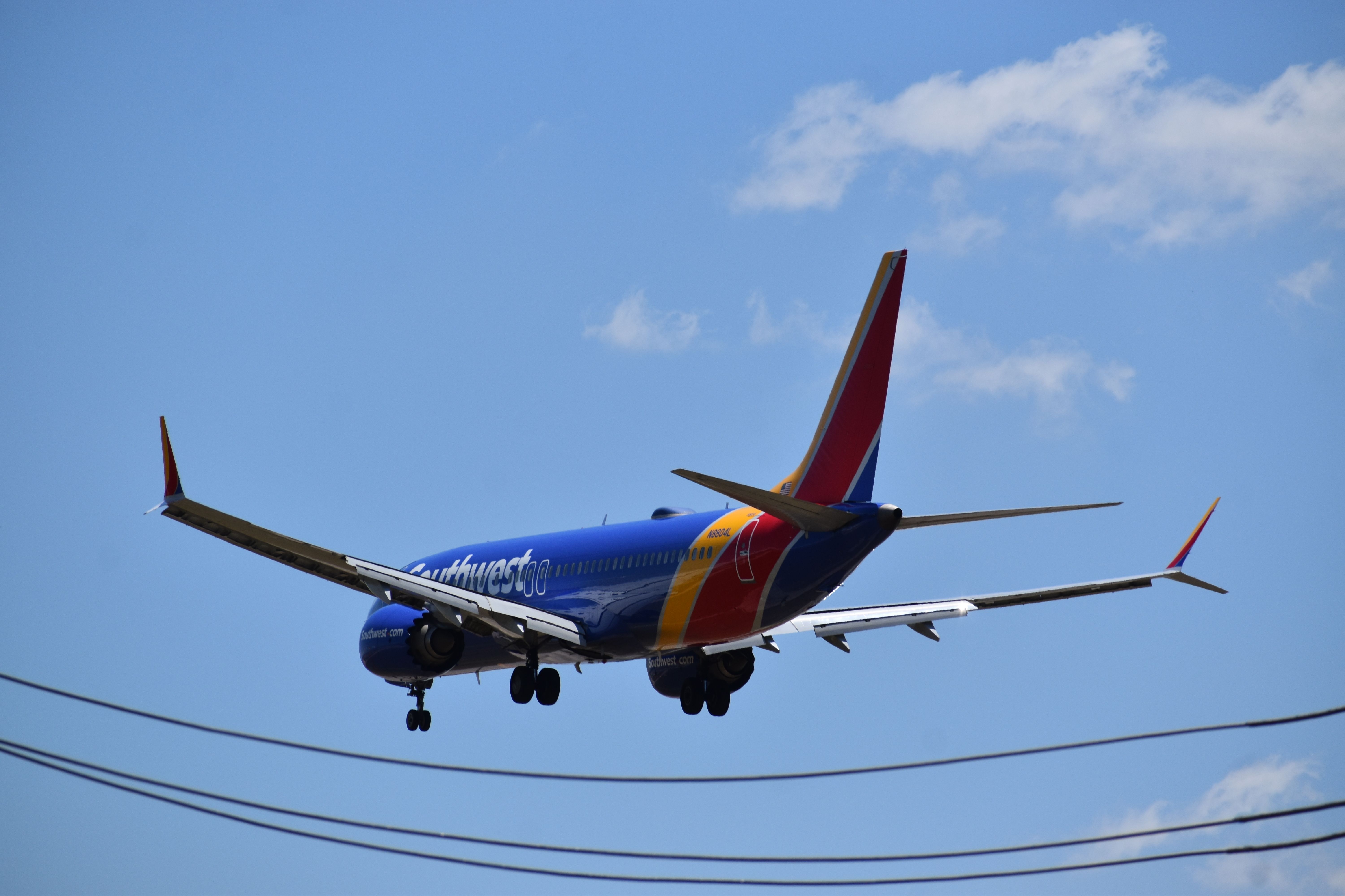 A Southwest Airlines Boeing 737 MAX landing