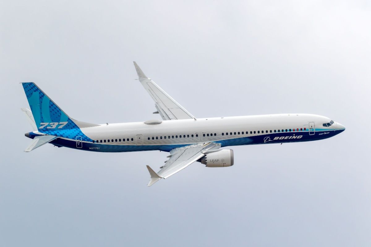 Boeing 737 MAX 10 passenger plane demonstration flight at the Paris Air Show
