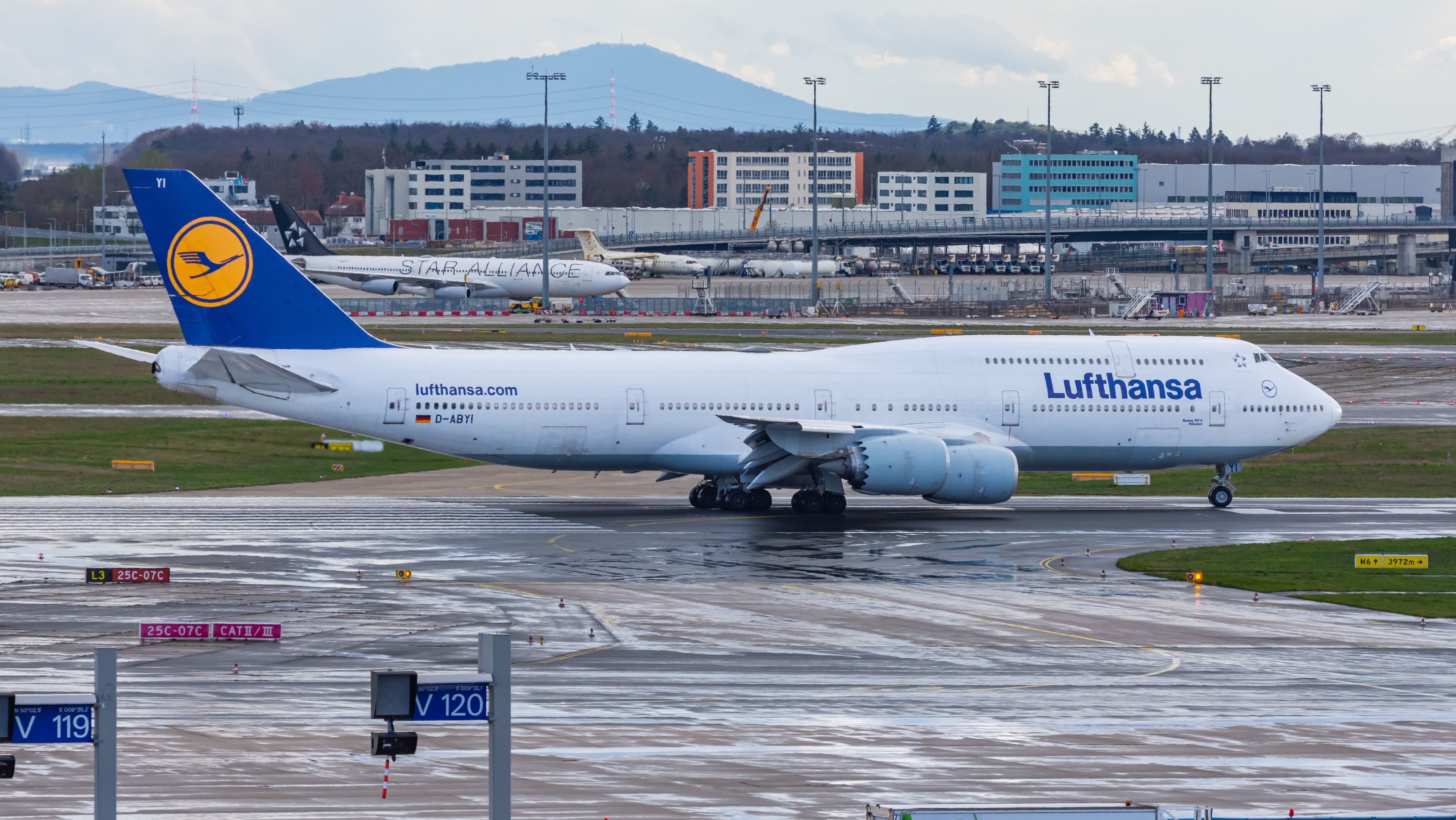 Lufthansa Boeing 747-8 Taxiing In Frankfurt