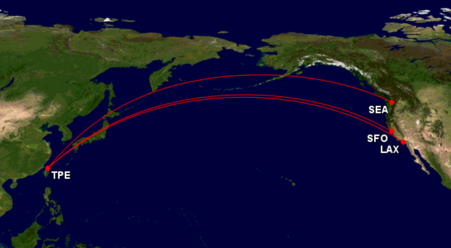 Starlux transpacific route network