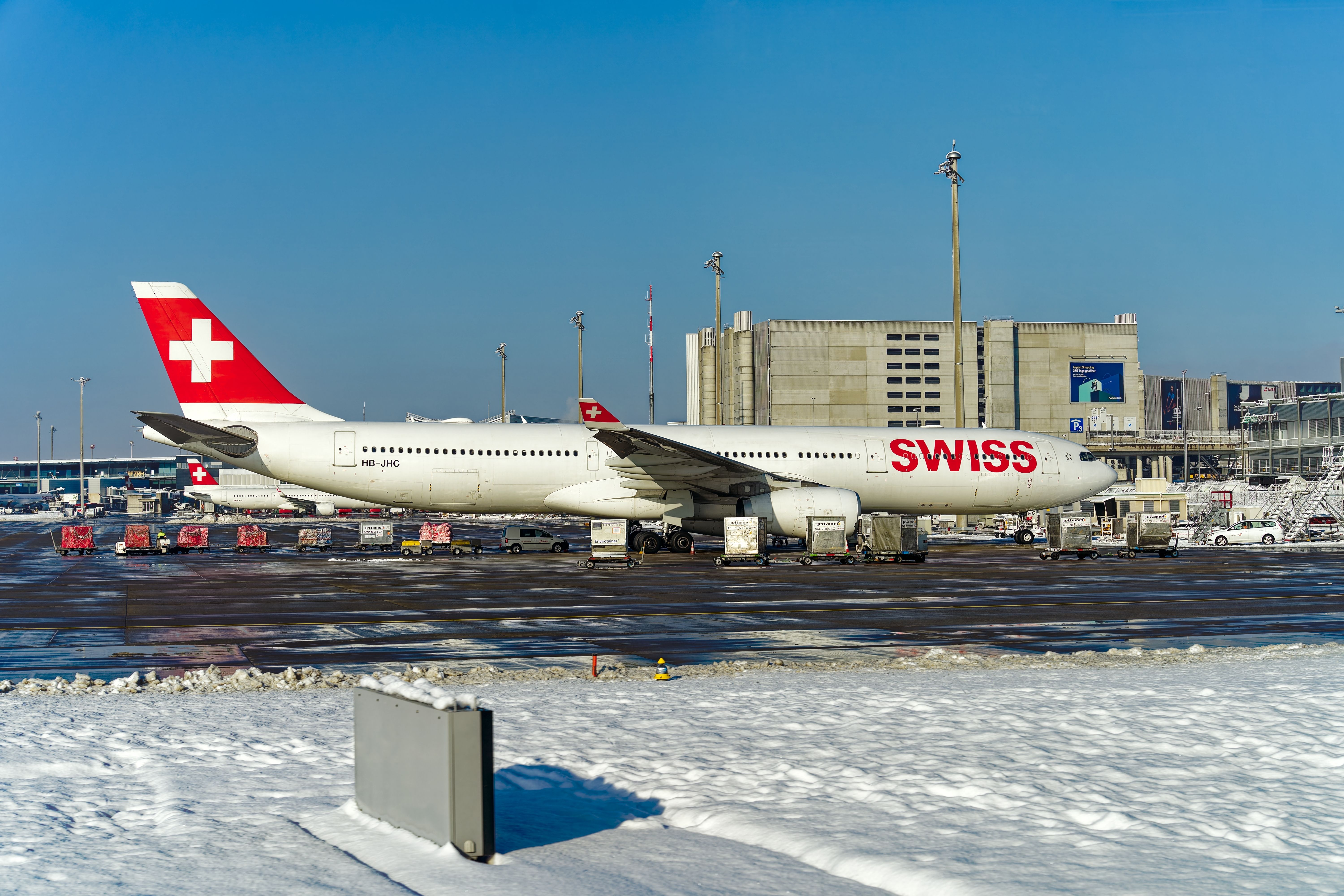 SWISS Airbus A330-300 at Zurich Airport ZRH shutterstock_2400993983