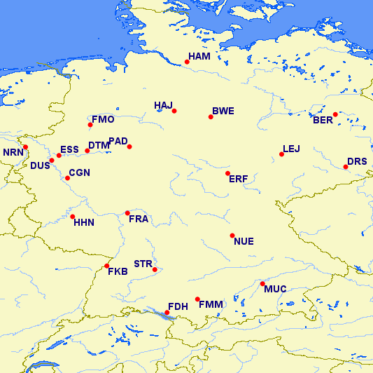 UEFA Euro 2024 airport cities