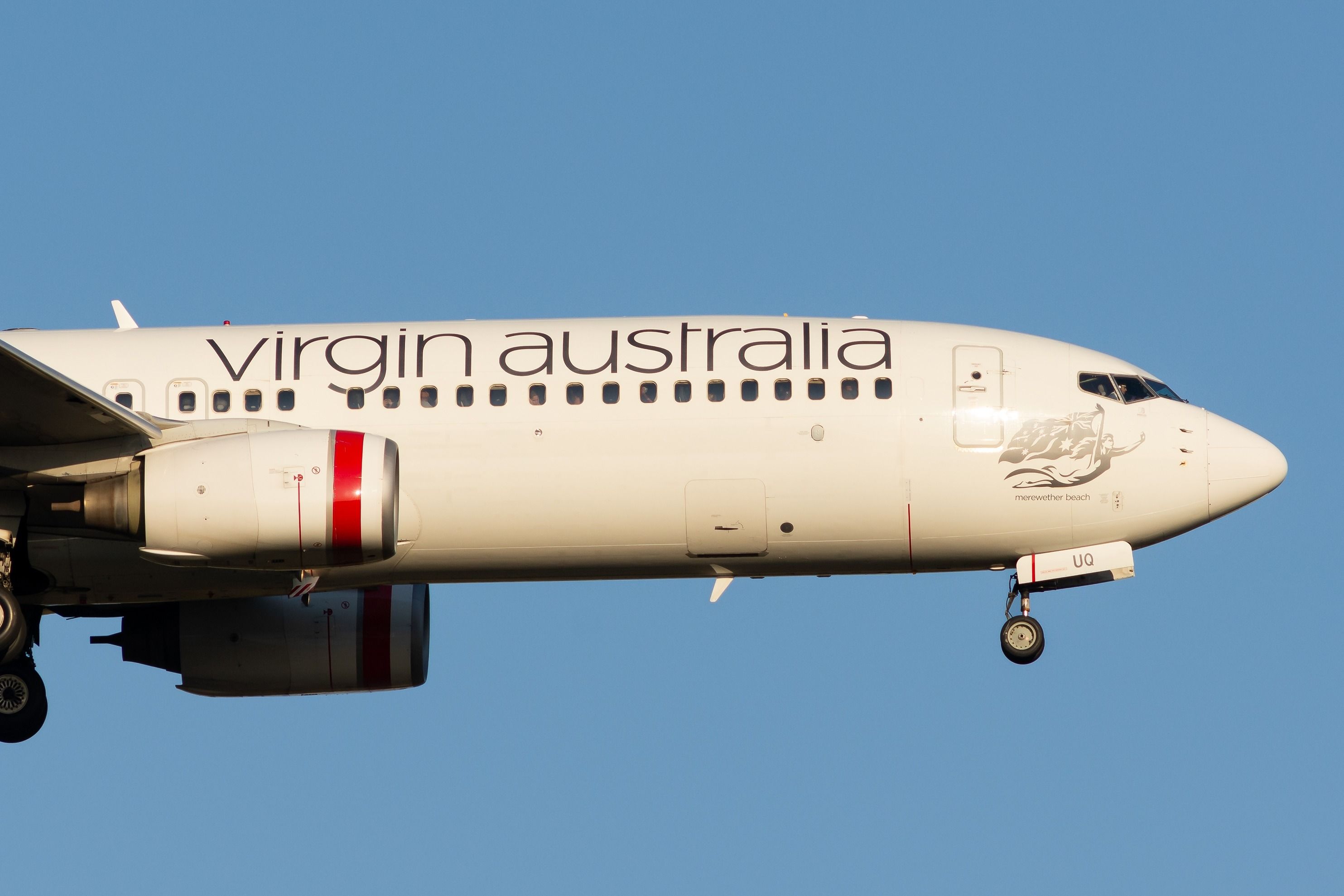 Virgin Australia Boeing 737-800 landing at Perth Airport PER shutterstock_2214477649