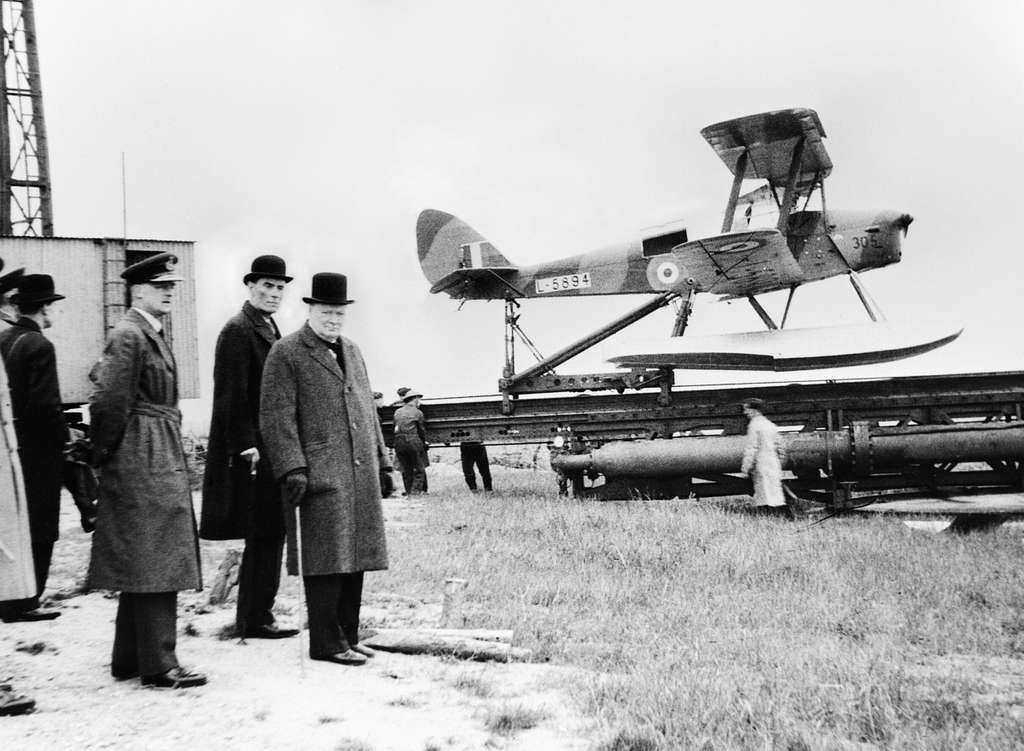Winston Churchill and de Havilland Queen Bee radio-controlled target drone