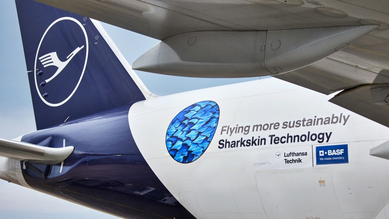 Lufthansa Technik sharkskin technology.