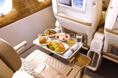 Emirates Premium Economy meal