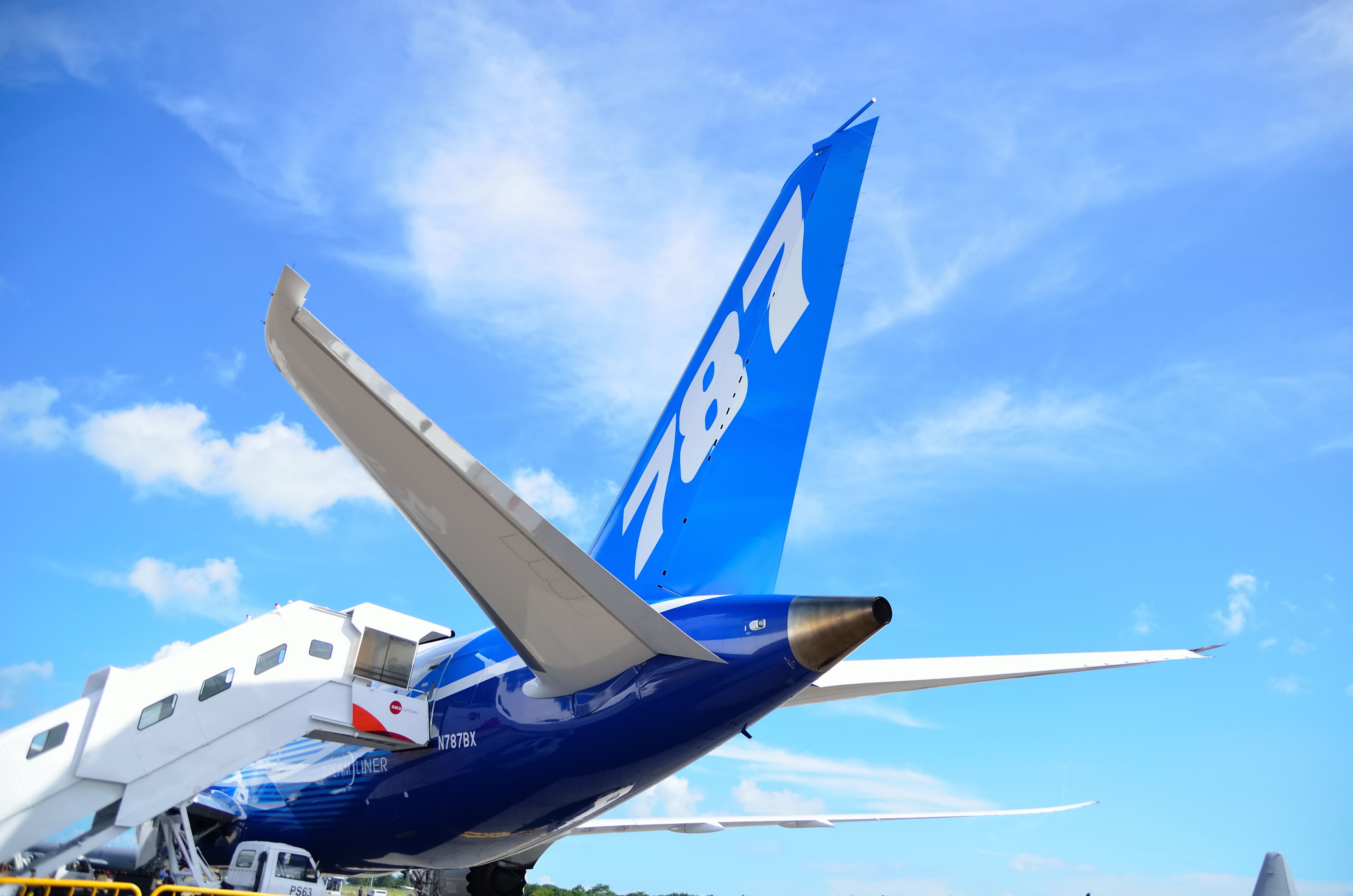 Aft fuselage of the Boeing 787 at the Singapore Airshow shutterstock_95155198