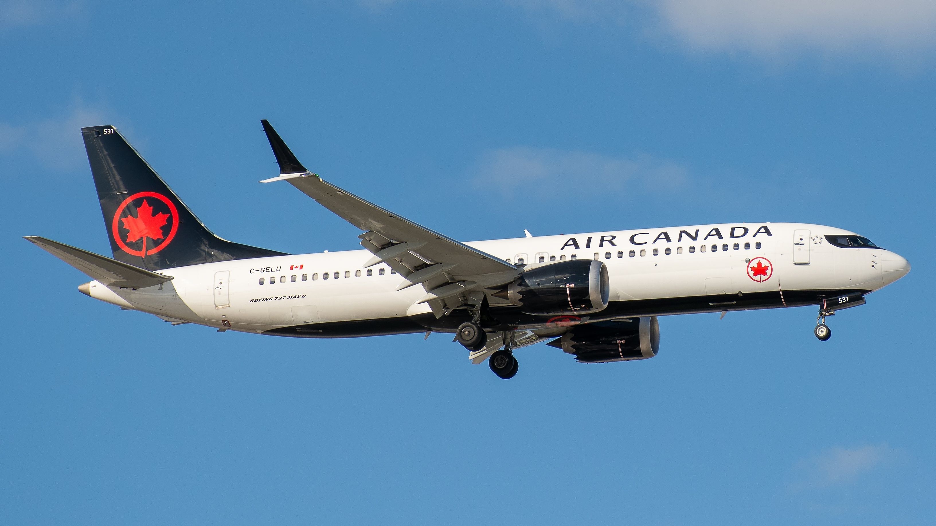 Air Canada Boeing 737 MAX 8 landing at MIA shutterstock_2285730009