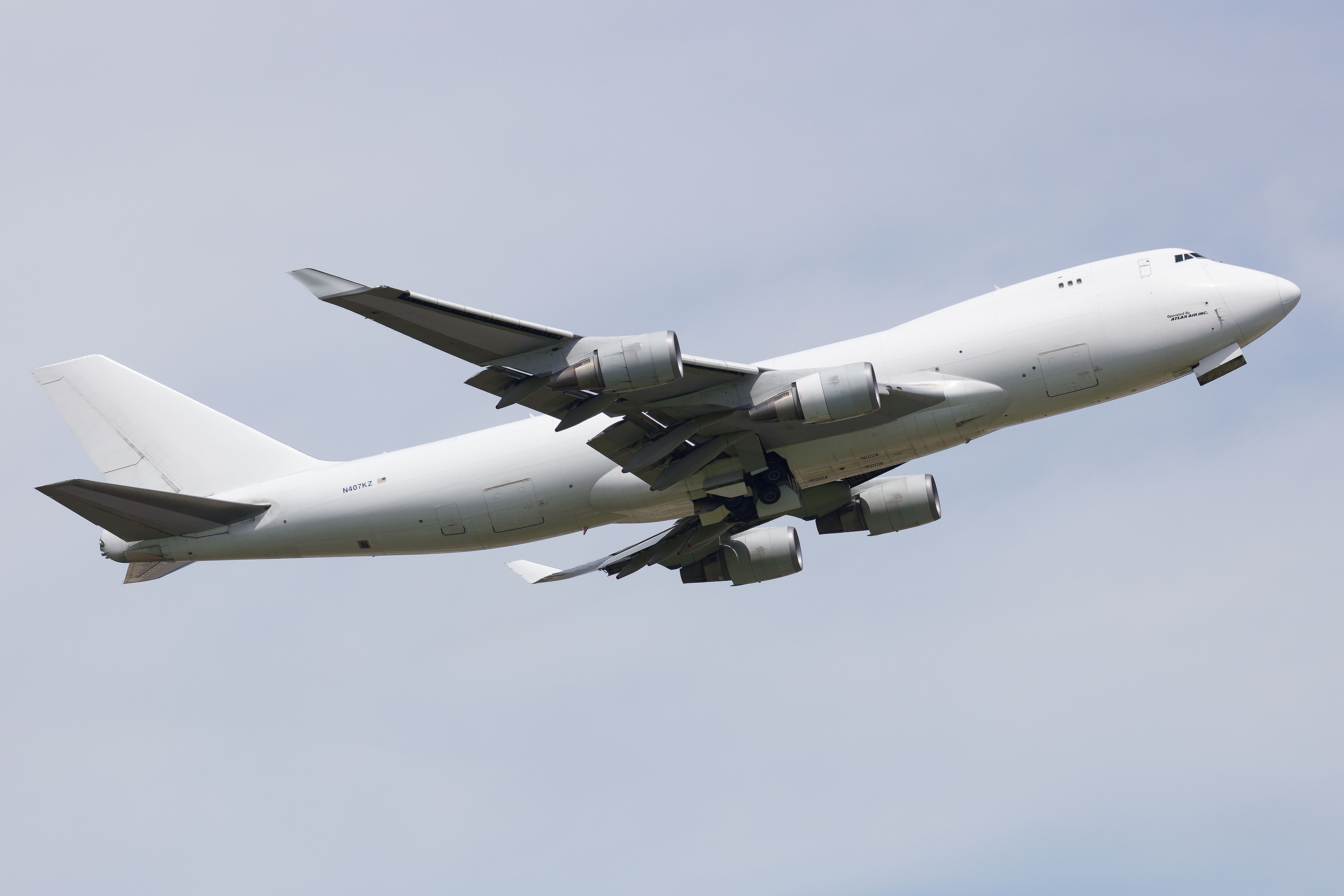 Atlas Air Boeing 747-400F departing shutterstock_2146423509