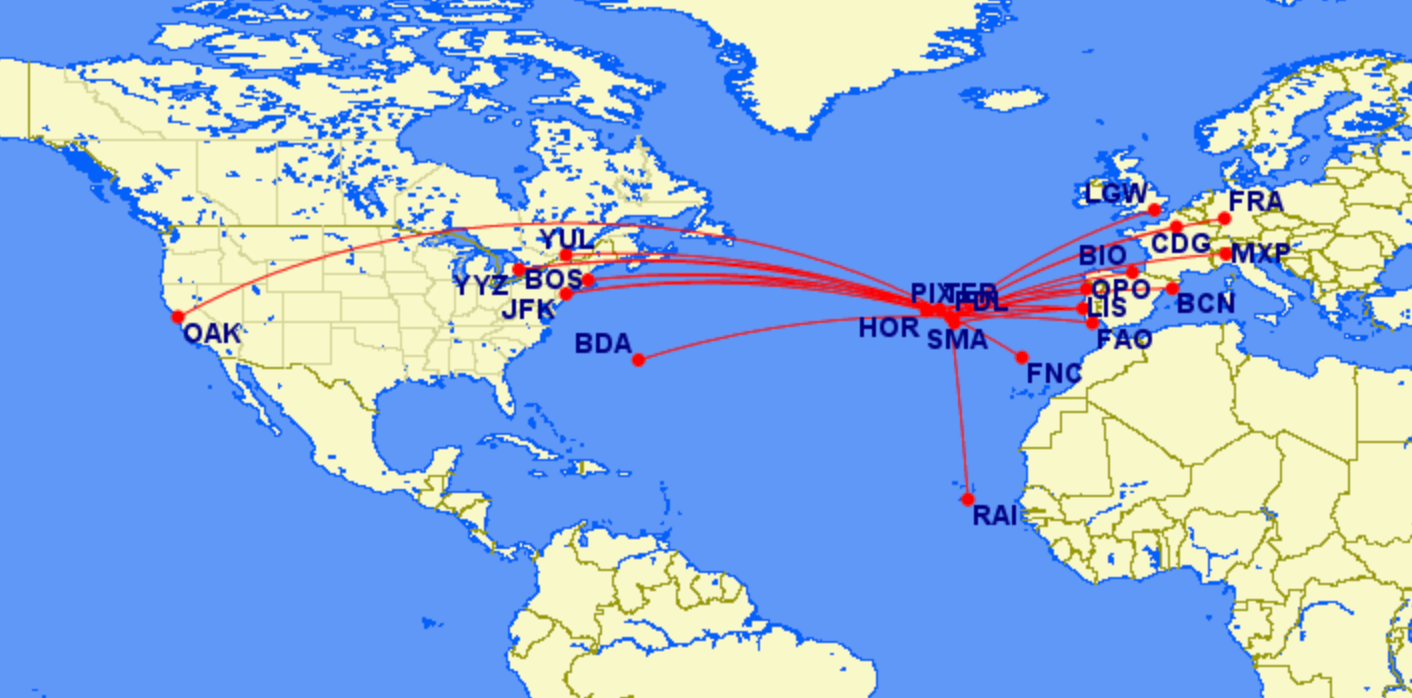 Azores Airlines route network