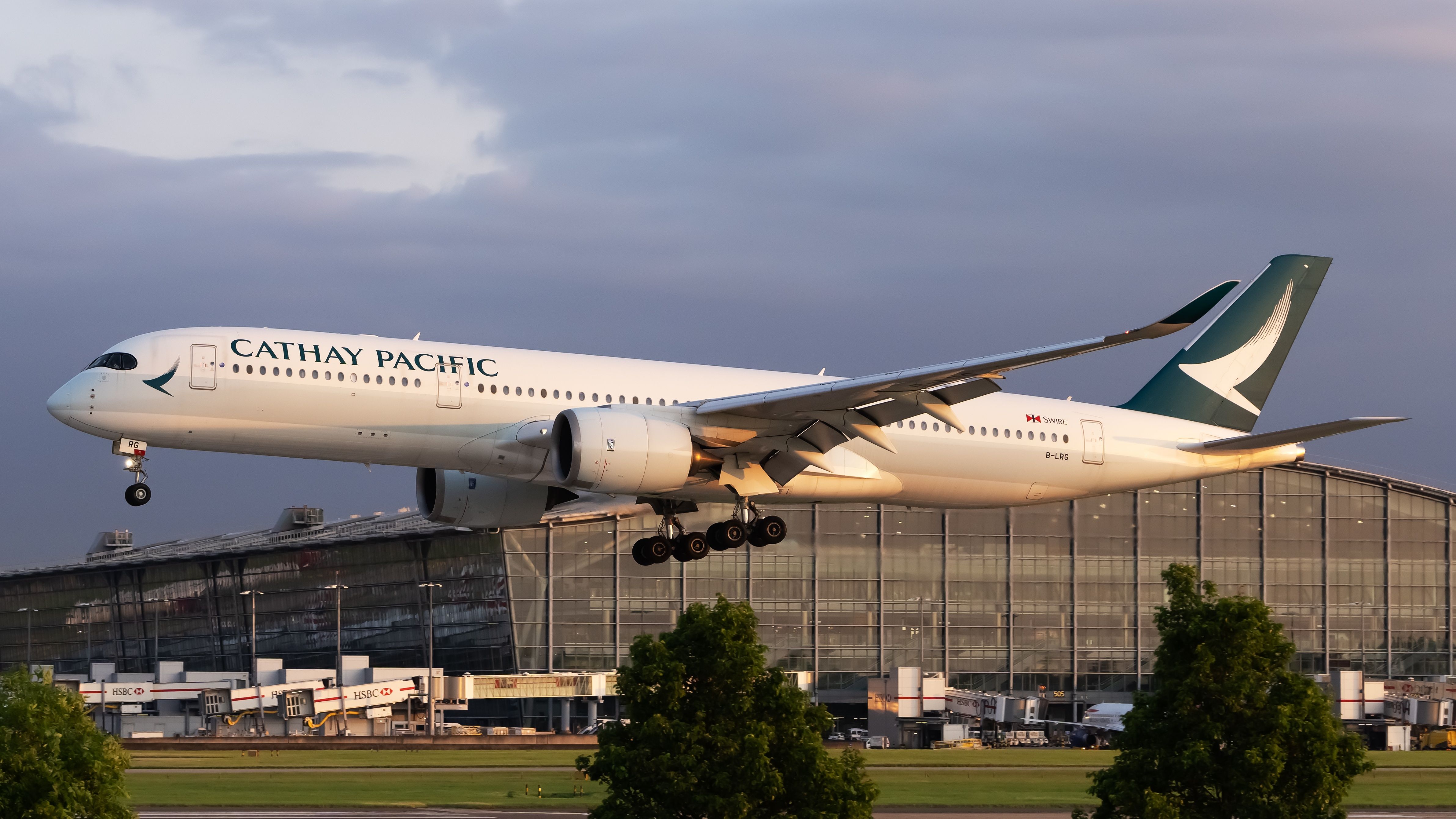 Cathay Pacific A350 aircraft landing