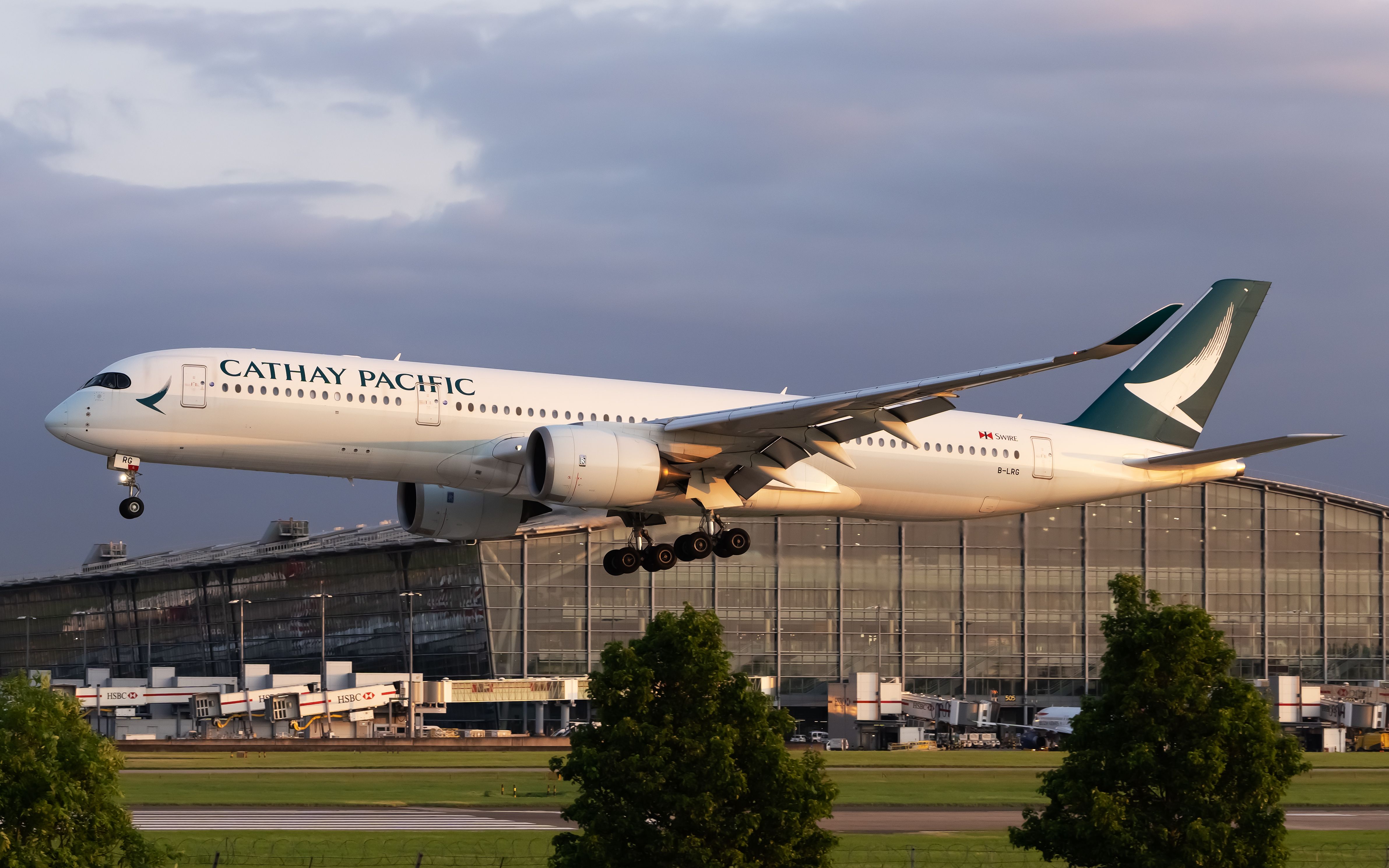 Cathay Pacific A350 aircraft landing