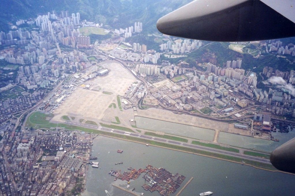 Kai Tak Airport in 1998, the morning after its closure