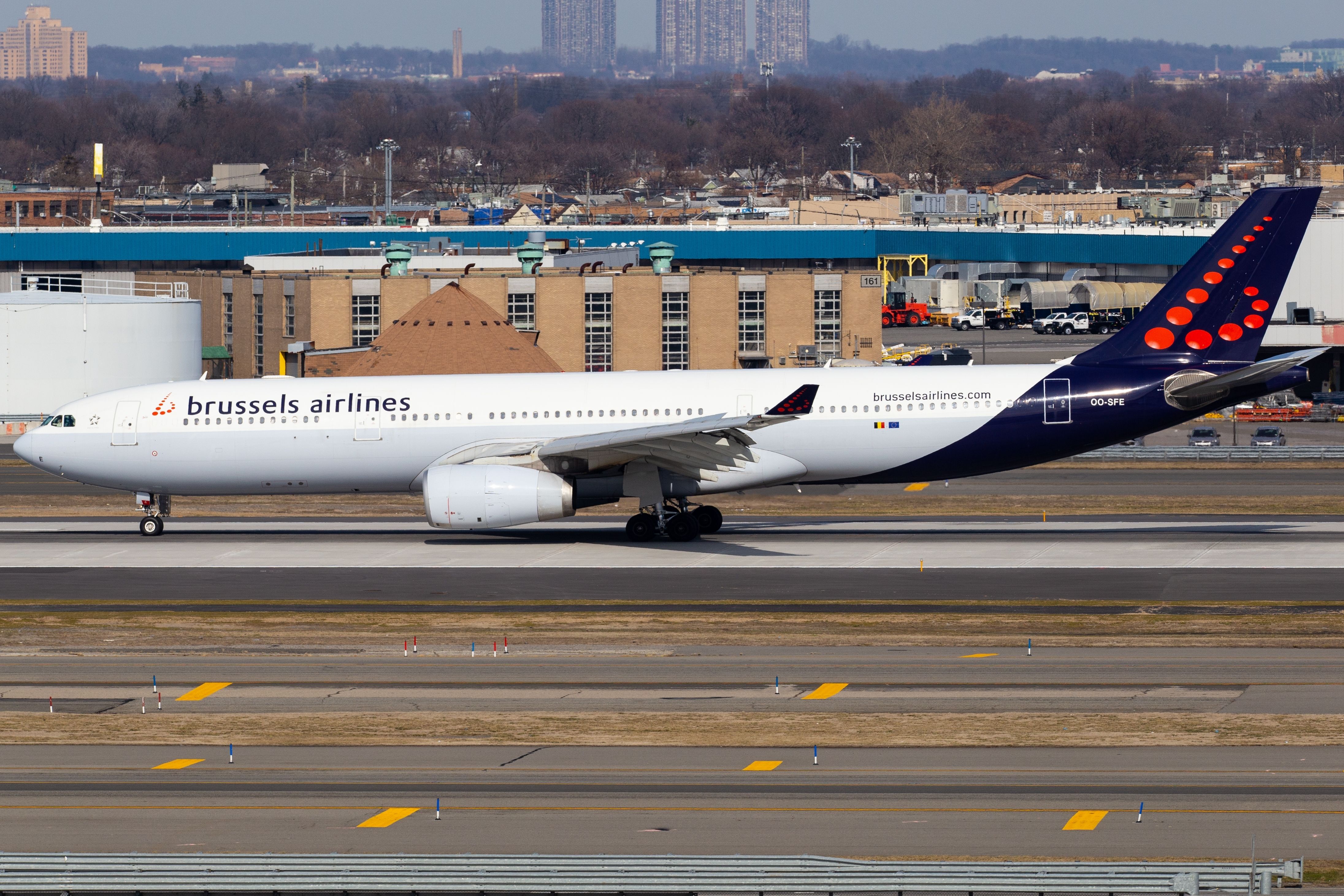 Brussels Airlines Airbus A330-300 at JFK shutterstock_2436878331